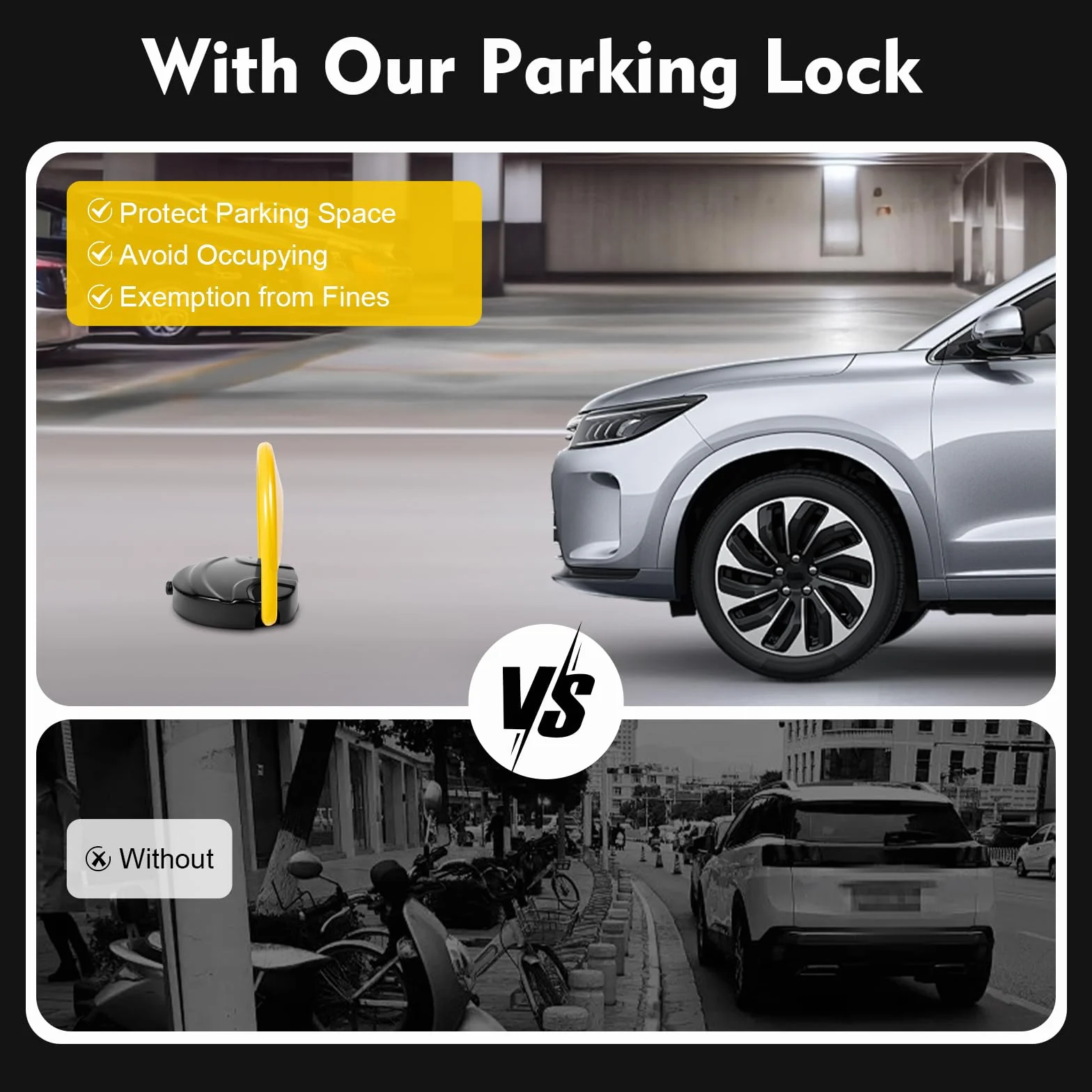 Elektryczna blokada parkingowa, 30 m, z pilotem zdalnego sterowania, automatyczna blokada parkowania, antykolizyjna, 180°, z 2 pilotami zdalnego sterowania, do zarządzania parkingiem w mieszkaniu