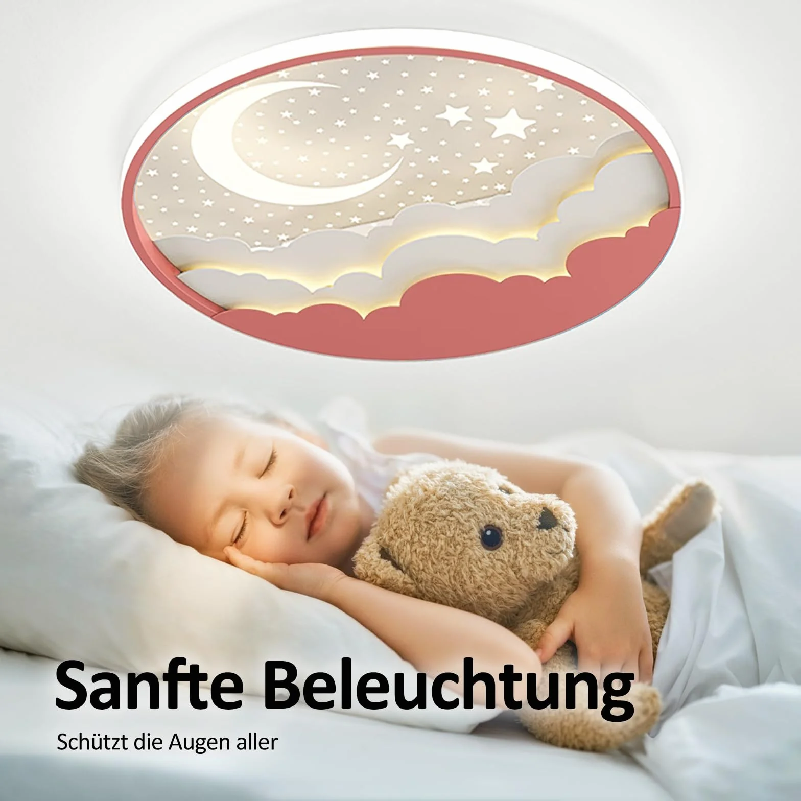 Lampa Sufitowa LED, Nowoczesna Okrągła Lampa Dziecięca, Dziecięca Sypialnia Lampa Sufitowa ściemniana Za Pomocą Akrylowy Abażur, Oświetlenie Wewnętrzn do pokoju dziecka, sypialni, salonu