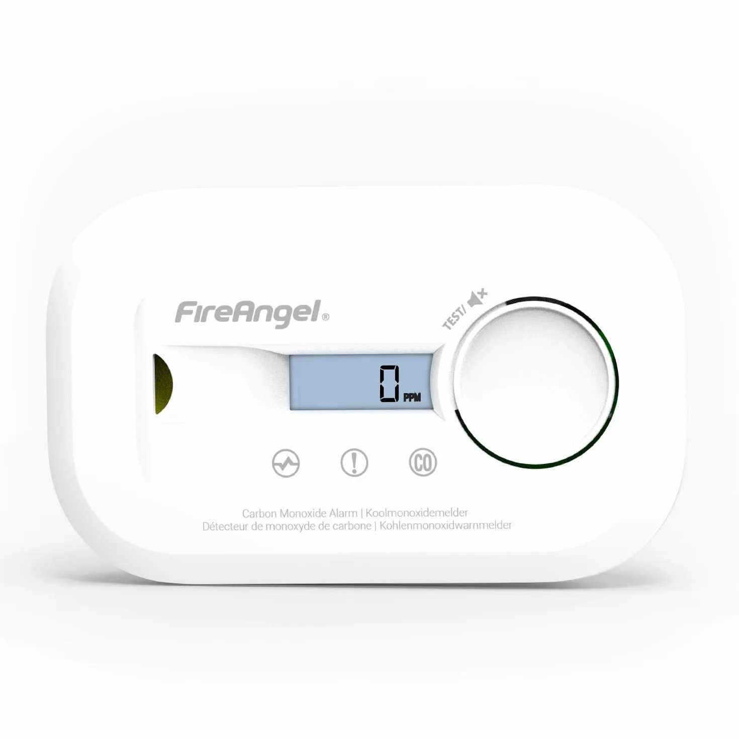 Fire Angel Cyfrowy Czujnik Tlenku Węgla FA6812 z Wyświetlaczem LCD, 10-letni Czujnik CO, Przenośny Alarm do Domu, Podróży i Przyczepy Kempingowej