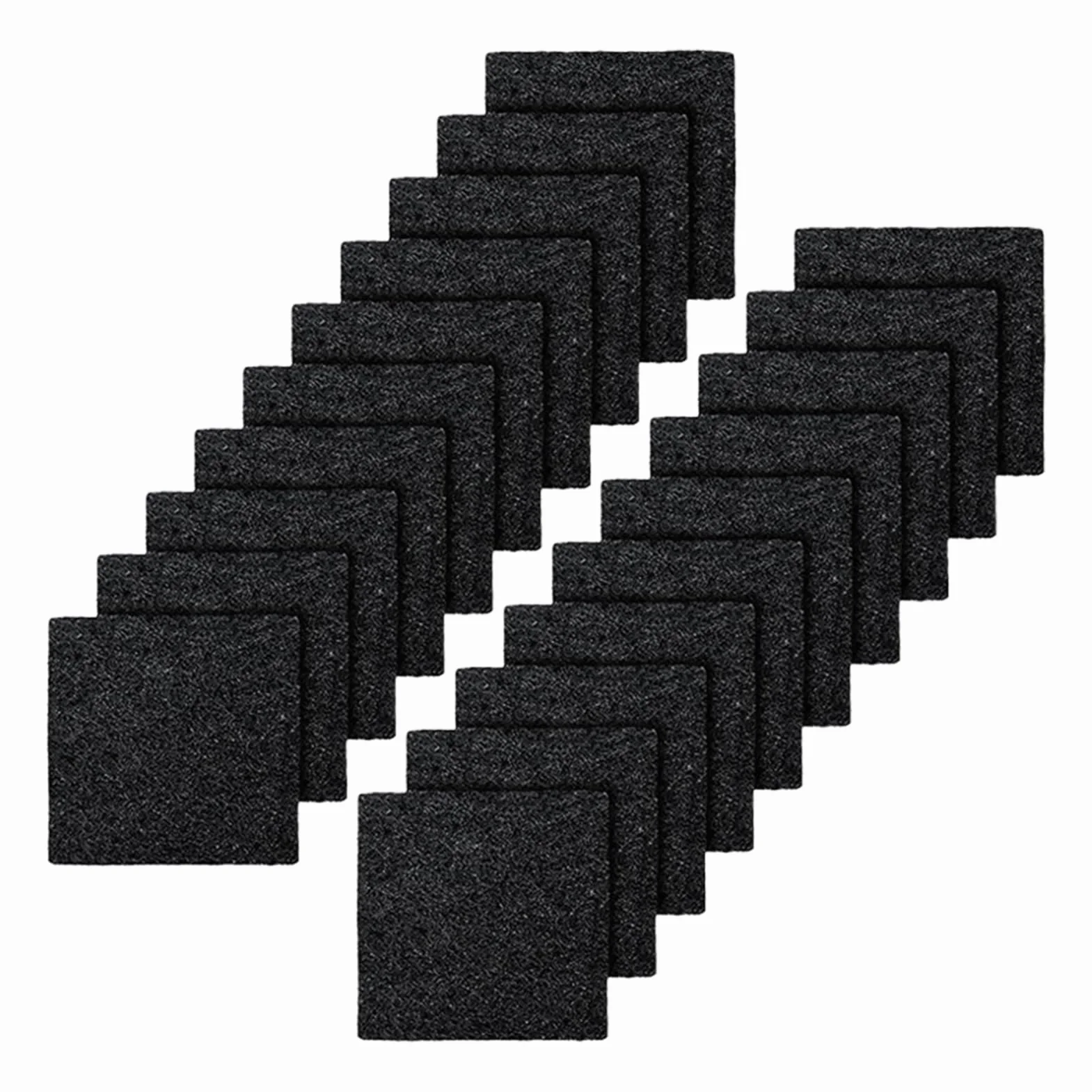 Filtr zapachowy - 8 x 8 x 0,1 cm pochłaniacz kleju, 20 szt. arkusz węglowy do kuchni, drewniany oczyszczacz o długotrwałej konstrukcji, akcesoria domowe, podkładka węglowa do łazienki i pojemnik na