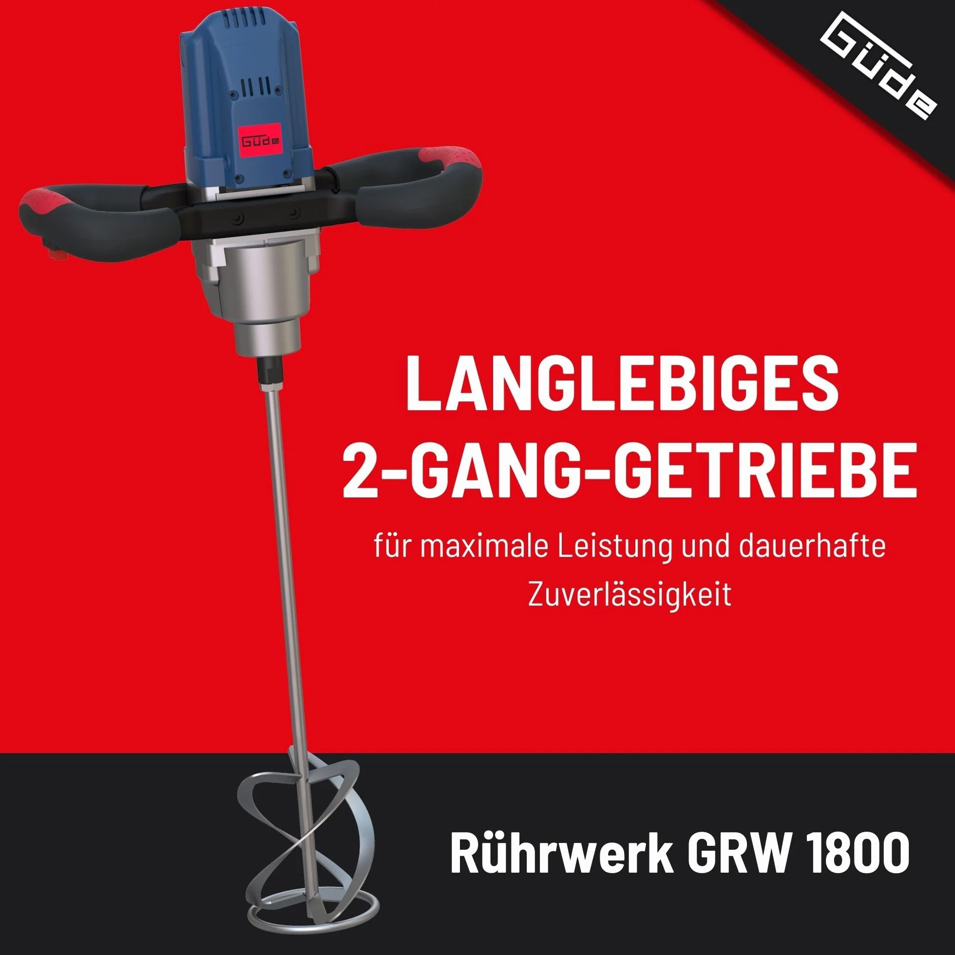 Güde GRW 1800 Mieszadło z 2-biegową przekładnią, 1800 W, 239 V, Wielokolorowy