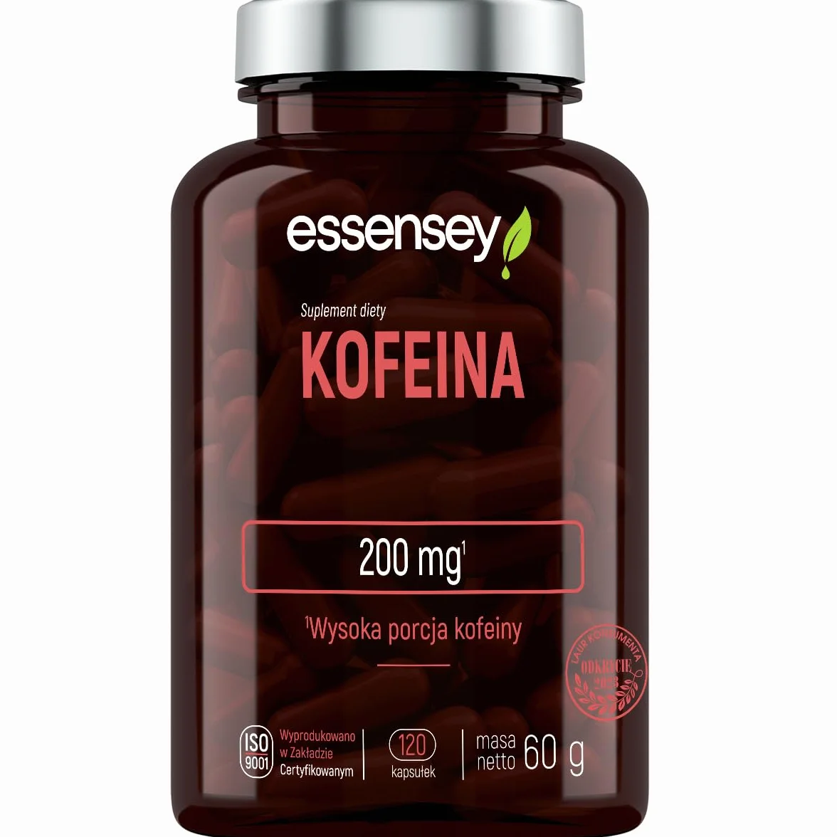 Kapsułki z Kofeiną 200 mg 120 Kapsułek Ekstrakt z grejpfruta 50 mg Naryngenina 49 mg Dla wegetarian