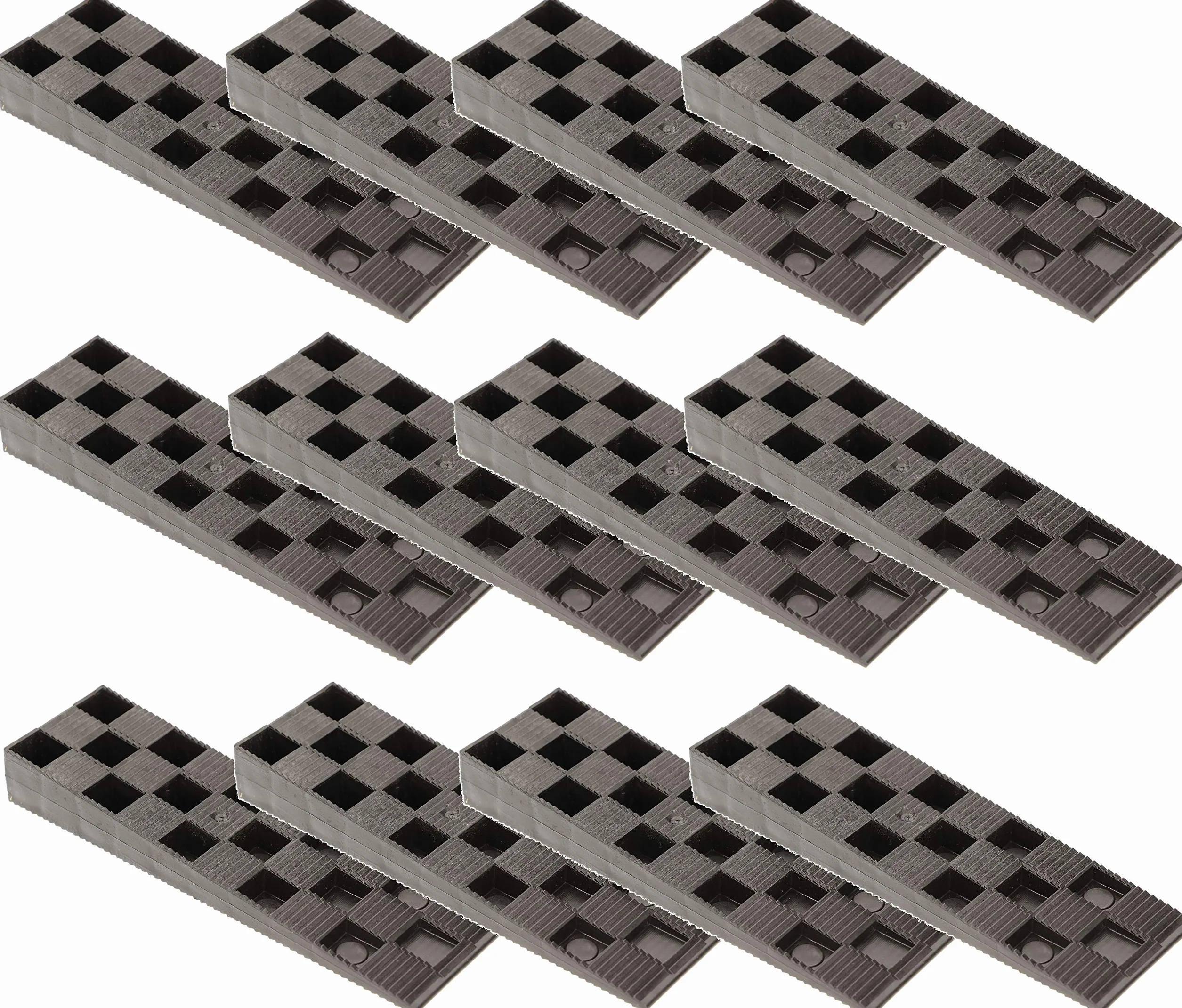 KOTARBAU® Zestaw 25 klinów montażowych z tworzywa sztucznego 150 x 44 x 20 mm do okien, drzwi, ościeżnic drzwiowych, ram okiennych, kolor czarny