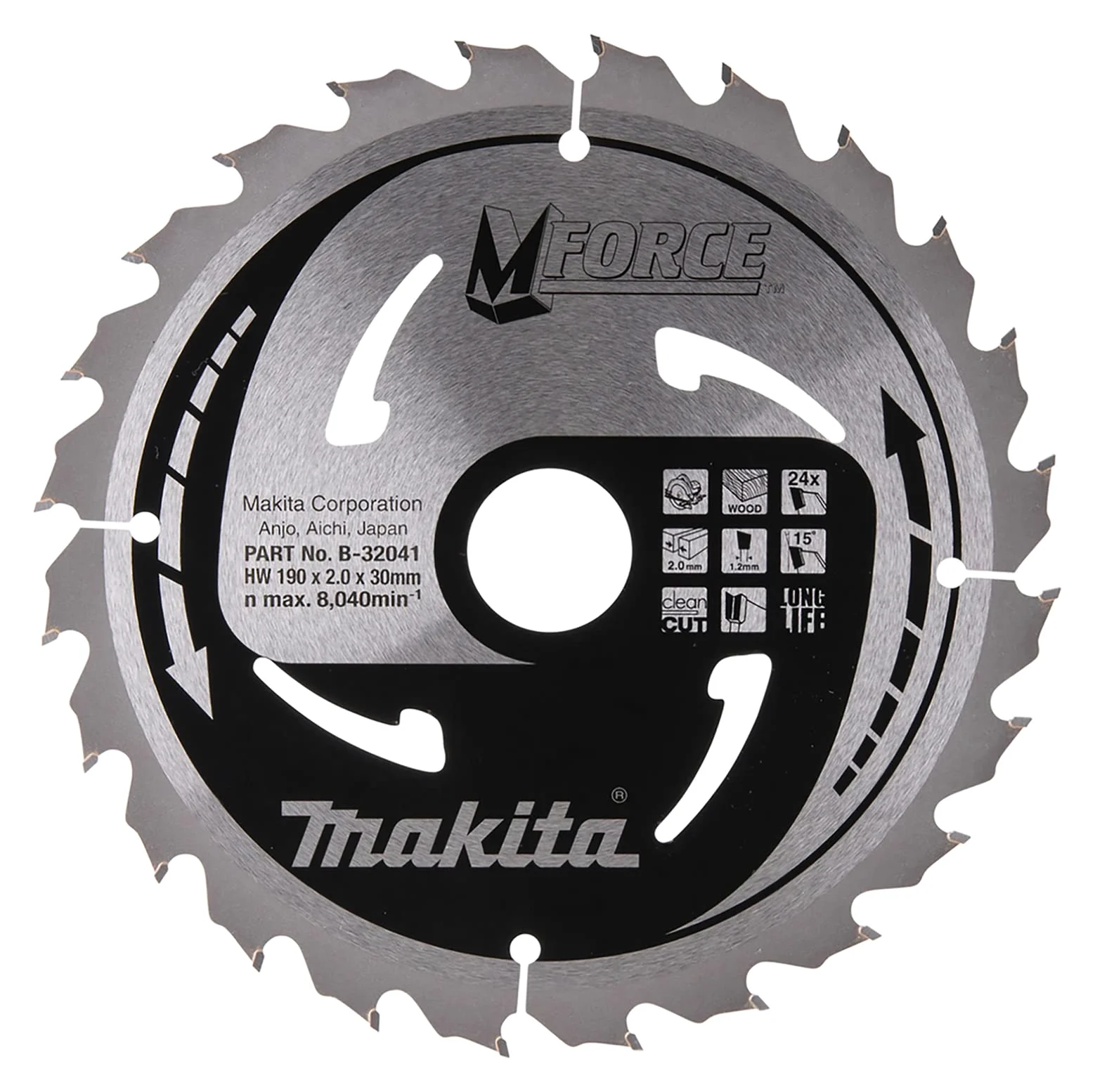 Piła tarczowa Makita B-32041 Makforce TCT 190x30mm 24T Drewno