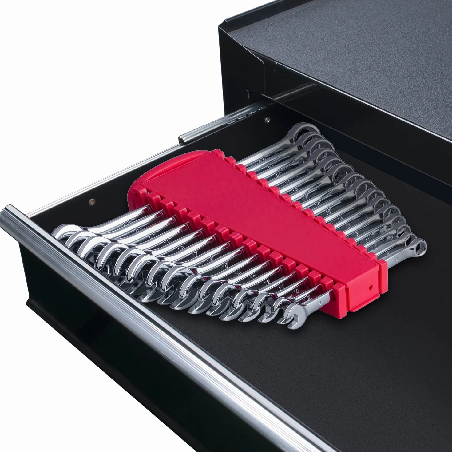 Max Torque 15-częściowy zestaw kluczy płasko-oczkowych premium, stal chromowo-wanadowa, długi wzór | zawiera rozmiary metryczne 8, 9, 10, 11, 12, 13, 14, 15, 16, 17, 18, 19, 20, 21, 22 mm ze stojakiem