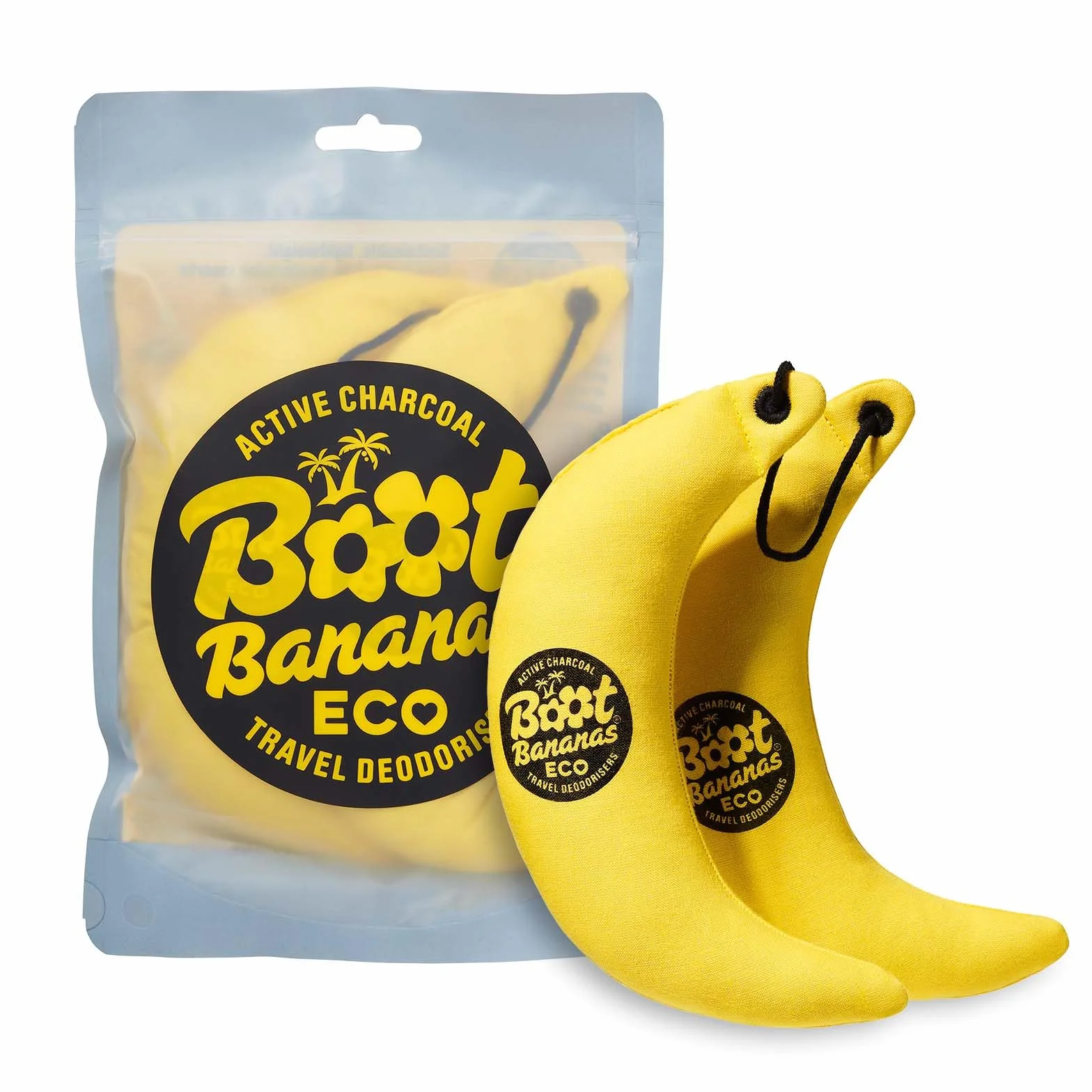 Boot Bananas Eco Travel Dezodoratory – bezzapachowe środki do usuwania zapachów z węglem aktywnym do zapachowych butów, rękawiczek i toreb, lekkie, kompostowalne, wielokrotnego użytku, świeżość w