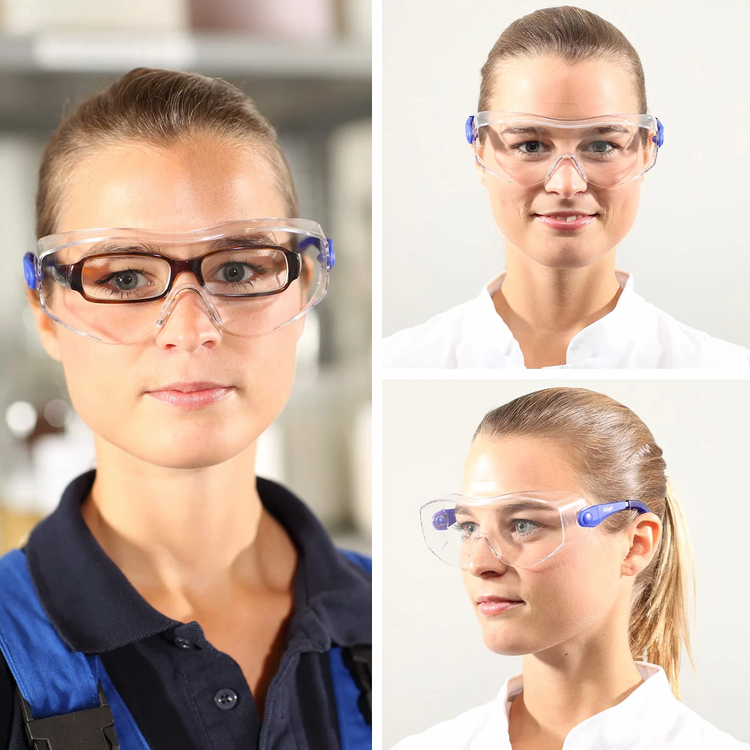 Dräger X-pect 8120 okulary ochronne, regulowane również dla osób noszących okulary, na plac budowy, laboratorium, do warsztatu i jazdy rowerem, lekkie, przezroczyste i odporne na zarysowania, 1 szt.