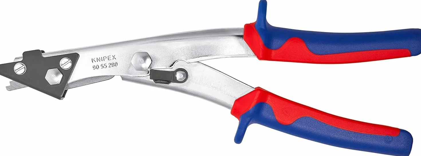 KNIPEX Nożyce wycinakowe do blachy Niklowana z osłonkami wielokomponentowymi 280 mm, 90 55 280
