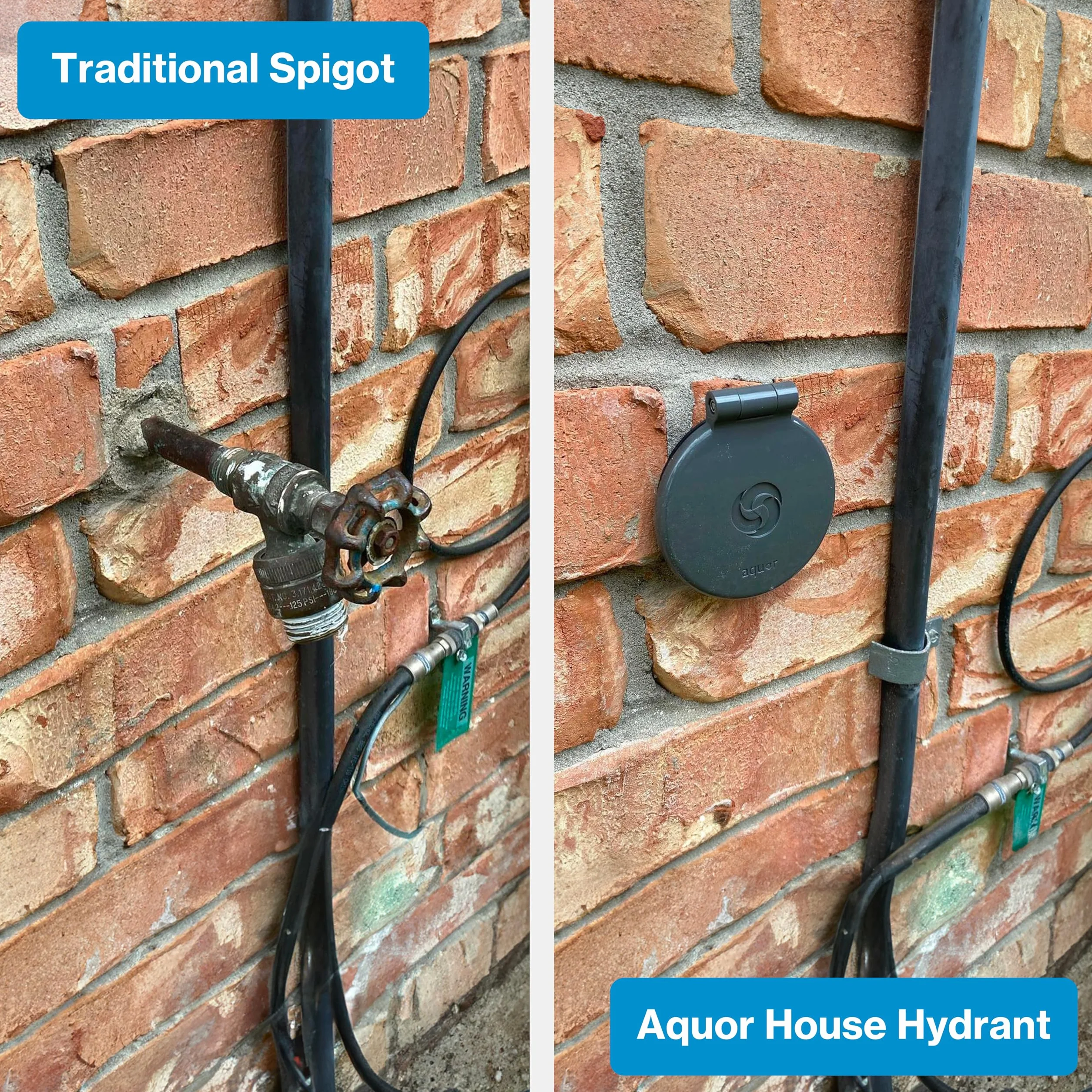 Aquor Hydrant domowy V1+ odporny na mróz hydrant ścienny kran zewnętrzny z szybkim połączeniem i zabezpieczeniem przed syfonem, odporny na zamarzanie śliniak do węża spłukiwania, 5 cm, szary łupek
