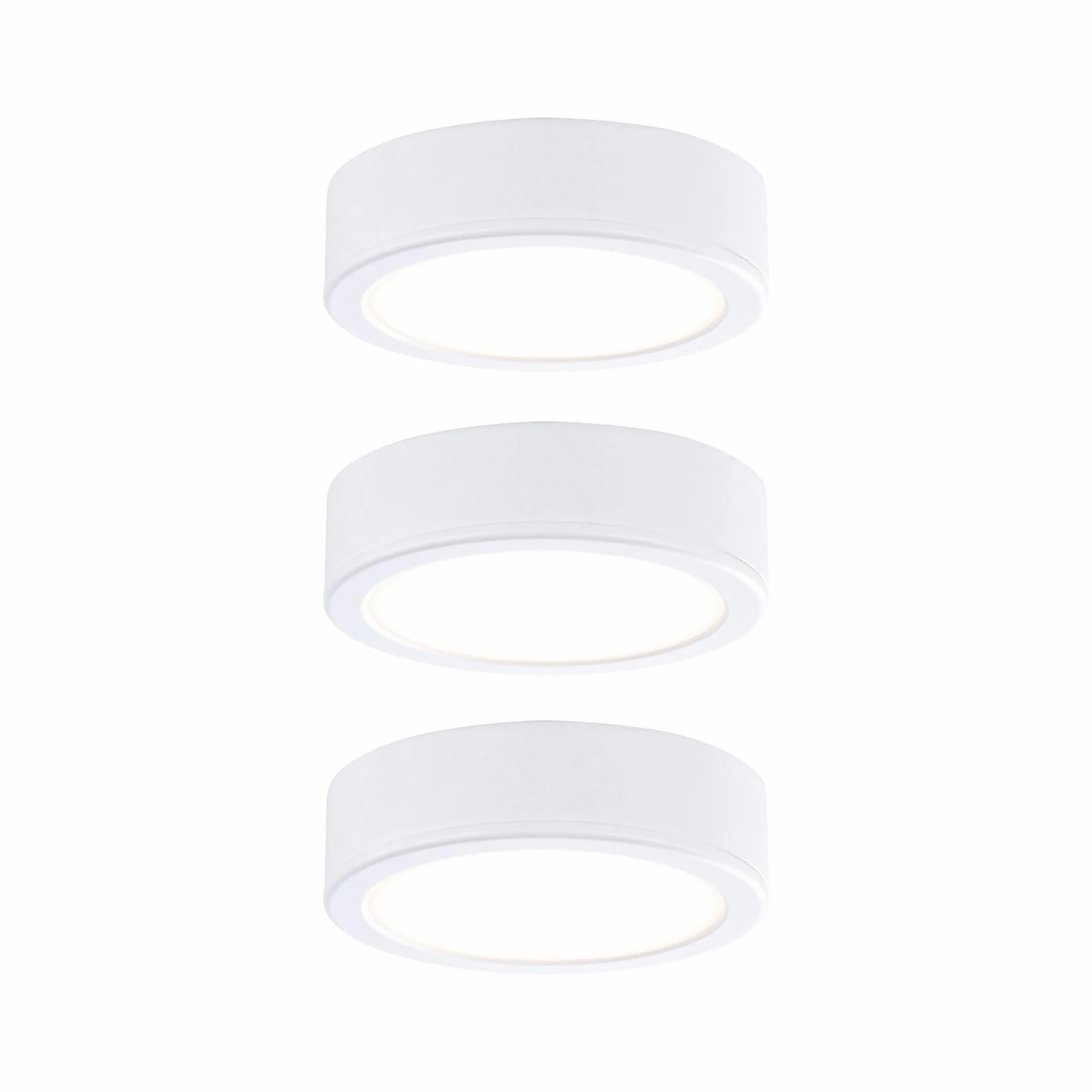Paulmann 99989 komplet opraw meblowych LED Pukk okrągłych w kompl. 3x3,5 W oprawa do szafy biała tworzywo sztuczne 2700 K