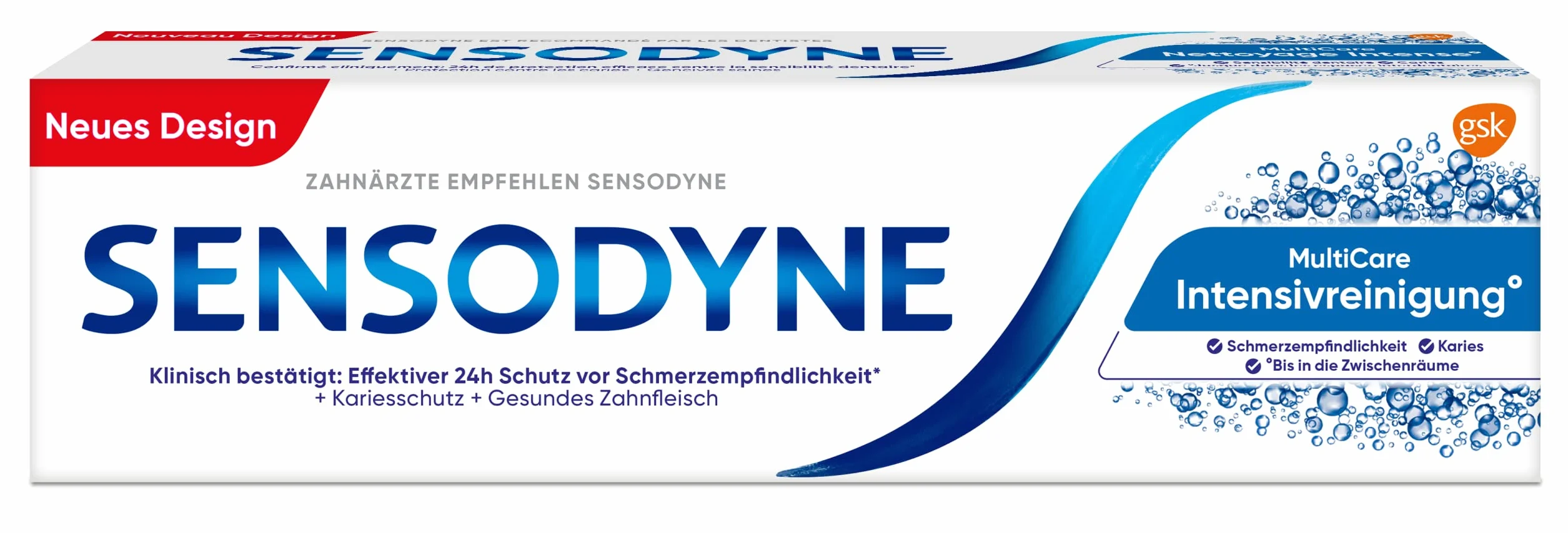 Sensodyne MultiCare Intensywne czyszczenie° pasta do zębów, 75 ml, codzienna pasta do zębów z fluorkiem, w przypadku wrażliwych na ból zębów