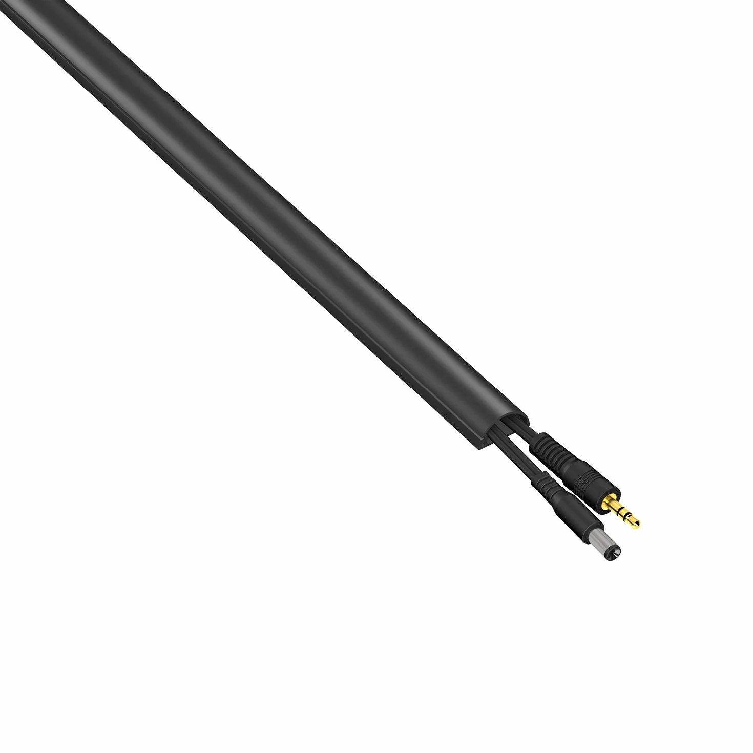 D-Line Listwa Kablowa 20x10mm 4m Zestaw Wielopak, Profil Półokrągły, Samoprzylepna Osłona Przewodów, Malowalna Organizacja Kabli – 10x 20mm (S) x 10mm (W) x 40cm Długości + Akcesoria – Czarny