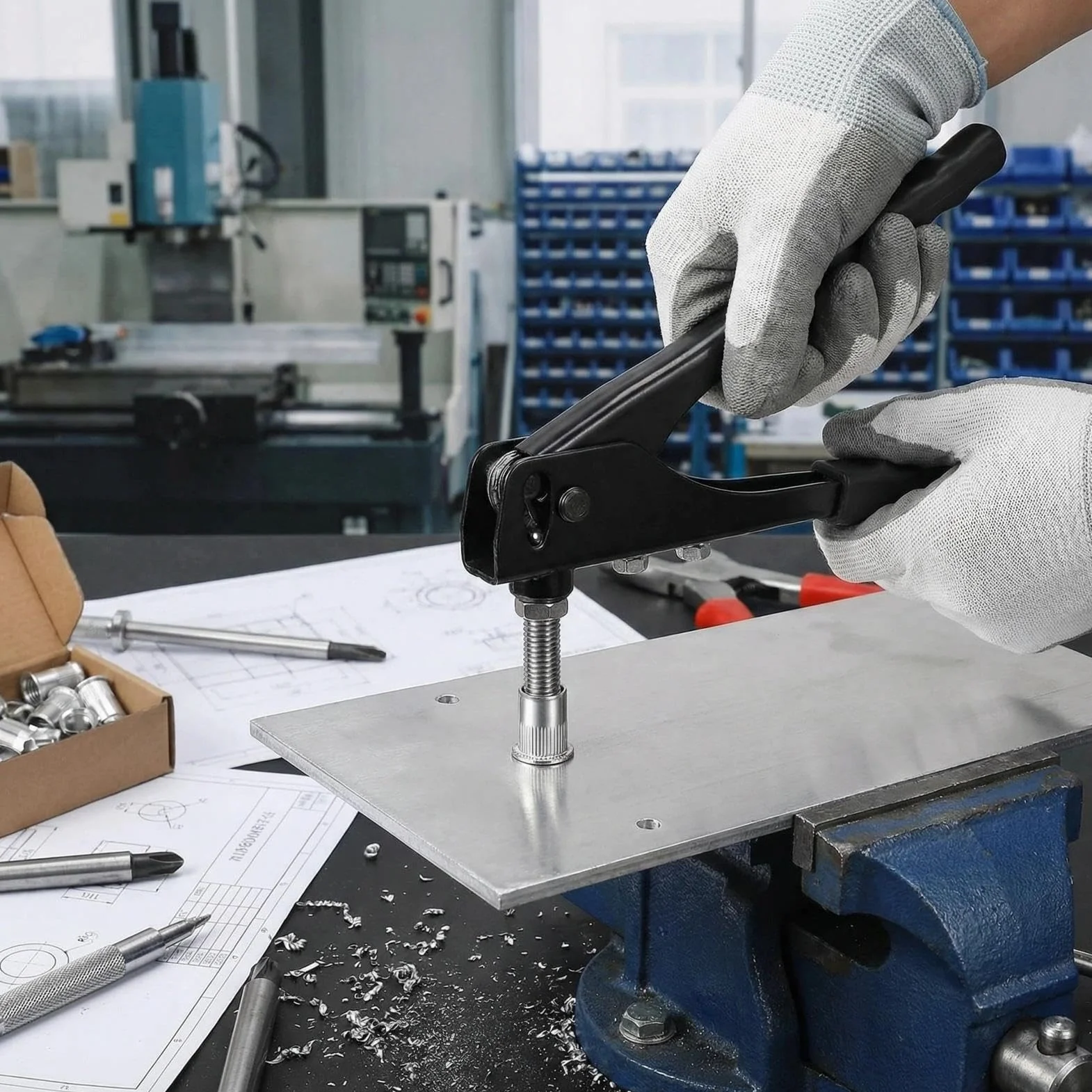 50 sztuk nitonakrętek M4, wysokiej jakości tuleje gwintowane ze stali nierdzewnej do metalu, nakrętki wkręcane M4 do profesjonalnego montażu i projektów DIY