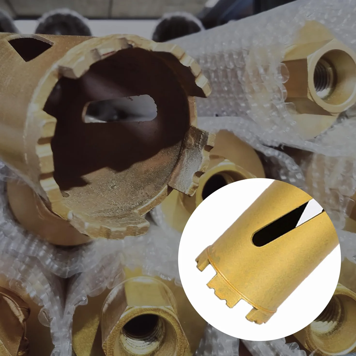 Wiertła na sucho do betonu hartowanego z prętami zbrojeniowymi do muru blonck 2 adaptery (140 mm)