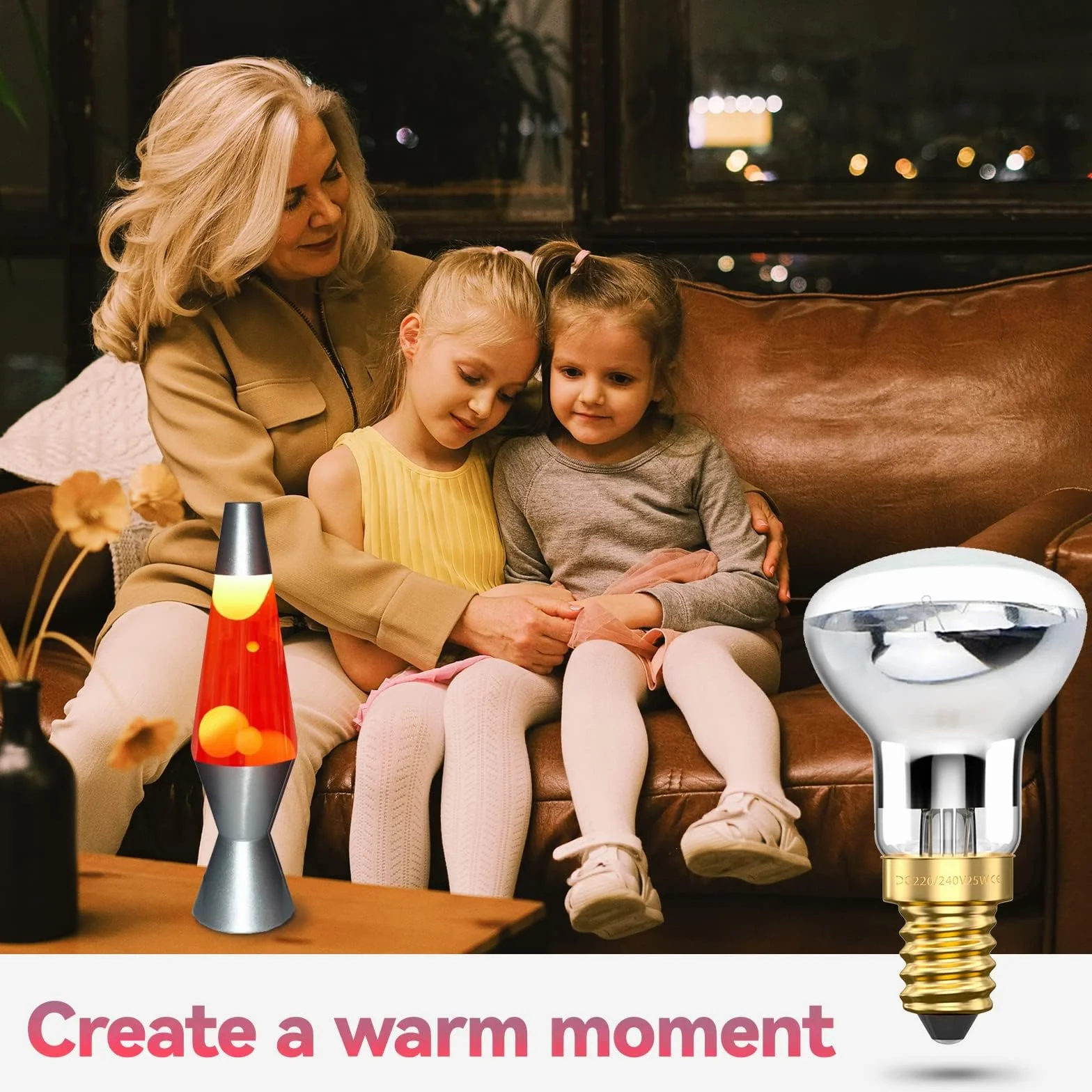 Bonlux 25 W R39 Żarówka E14 Lava Reflektorowa Lampa Przyciemniana Ciepła Biel 2400-2600 K, Śruba, 240 V, Mała Edisona, Kąt Świecenia 360°, 4 Sztuki
