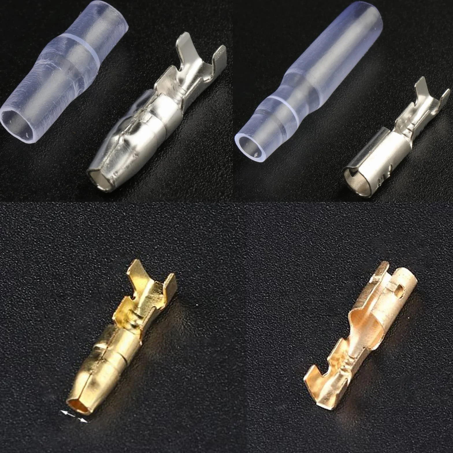Okrągłe złącze wtykowe do motocykla, podwójne, 360 szt., 3,9 mm, mosiężne złącze wtykowe z osłoną izolacyjną, końcówki kablowe, okrągłe, zestaw okrągłych tulejek wtykowych