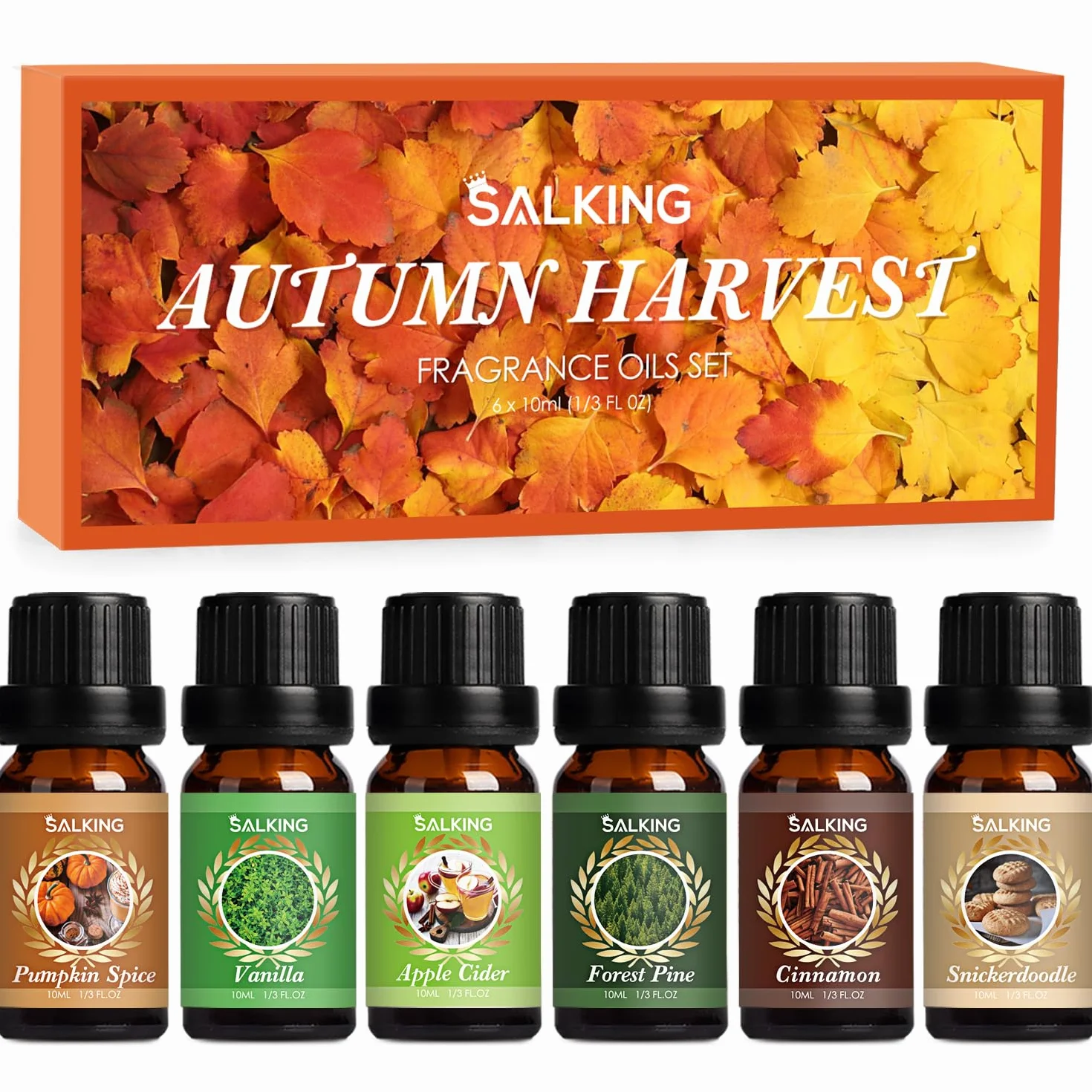SALKING Jesienny zestaw olejków eterycznych 6 x 10 ml 100% bio aromaterapia