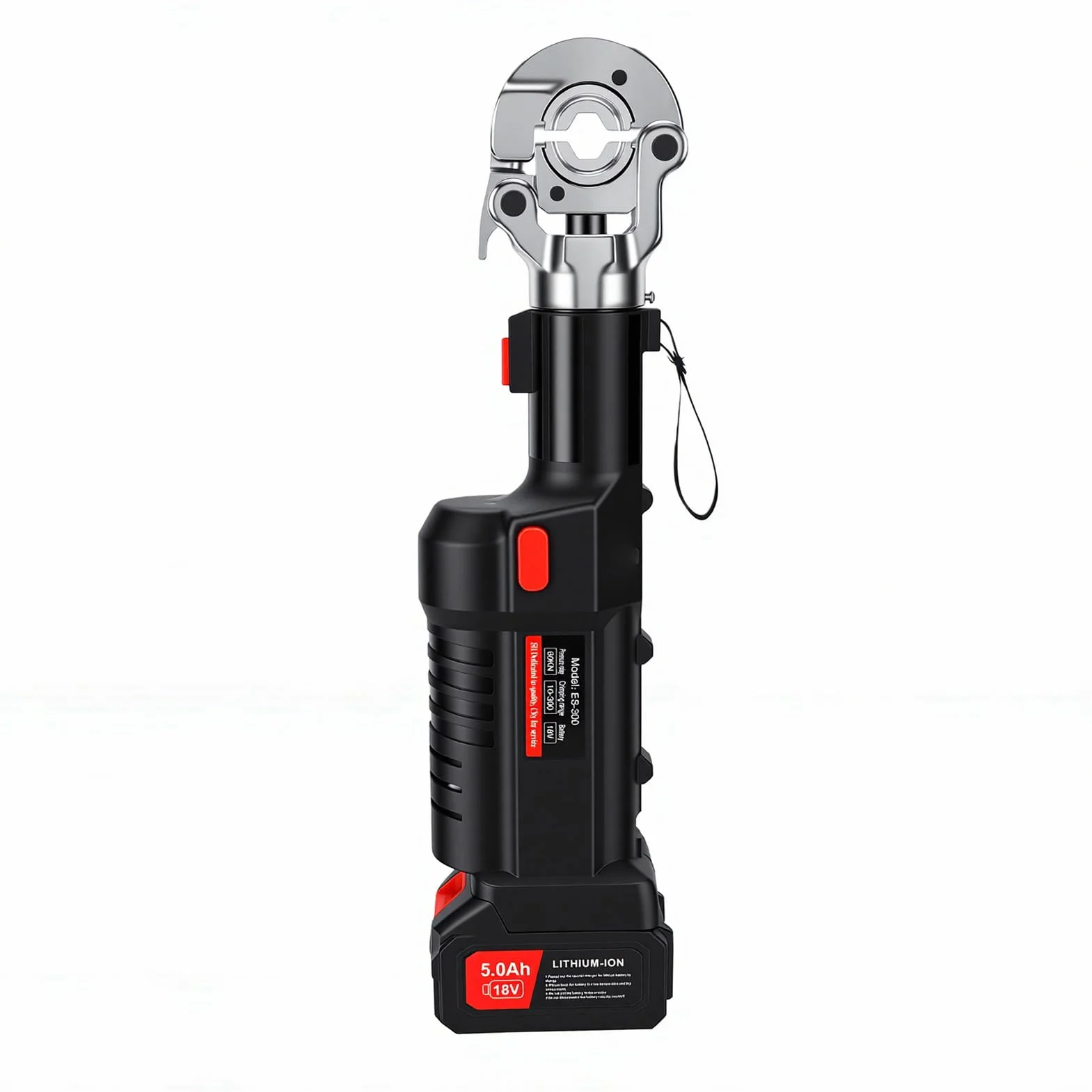 LiebeWH Bezprzewodowe Elektryczne Hydrauliczne Narzędzie do Zaciskania 60 KN, Akumulator 18V, Zaciskarka do Kabli z Wyświetlaczem LED i obrotową głowicą Miedzianych i Aluminiowych