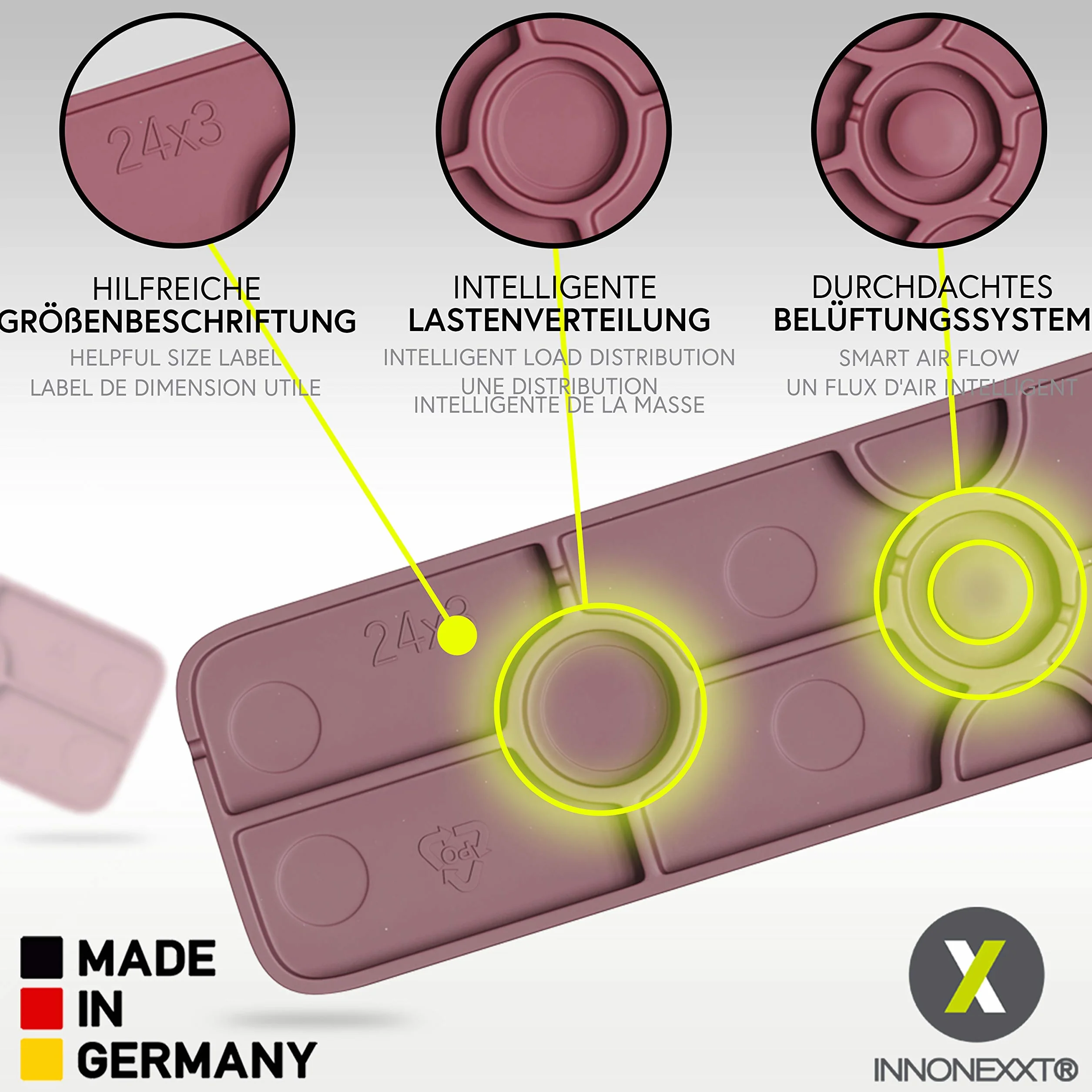 Premium podkładki przyszybowe | 1mm - 24x100 500szt. | Wyprodukowano w Niemczech | Przekładki, uchwyty odstępowe, podkładki dystansowe z tworzywa sztucznego, uchwyty odstępowe