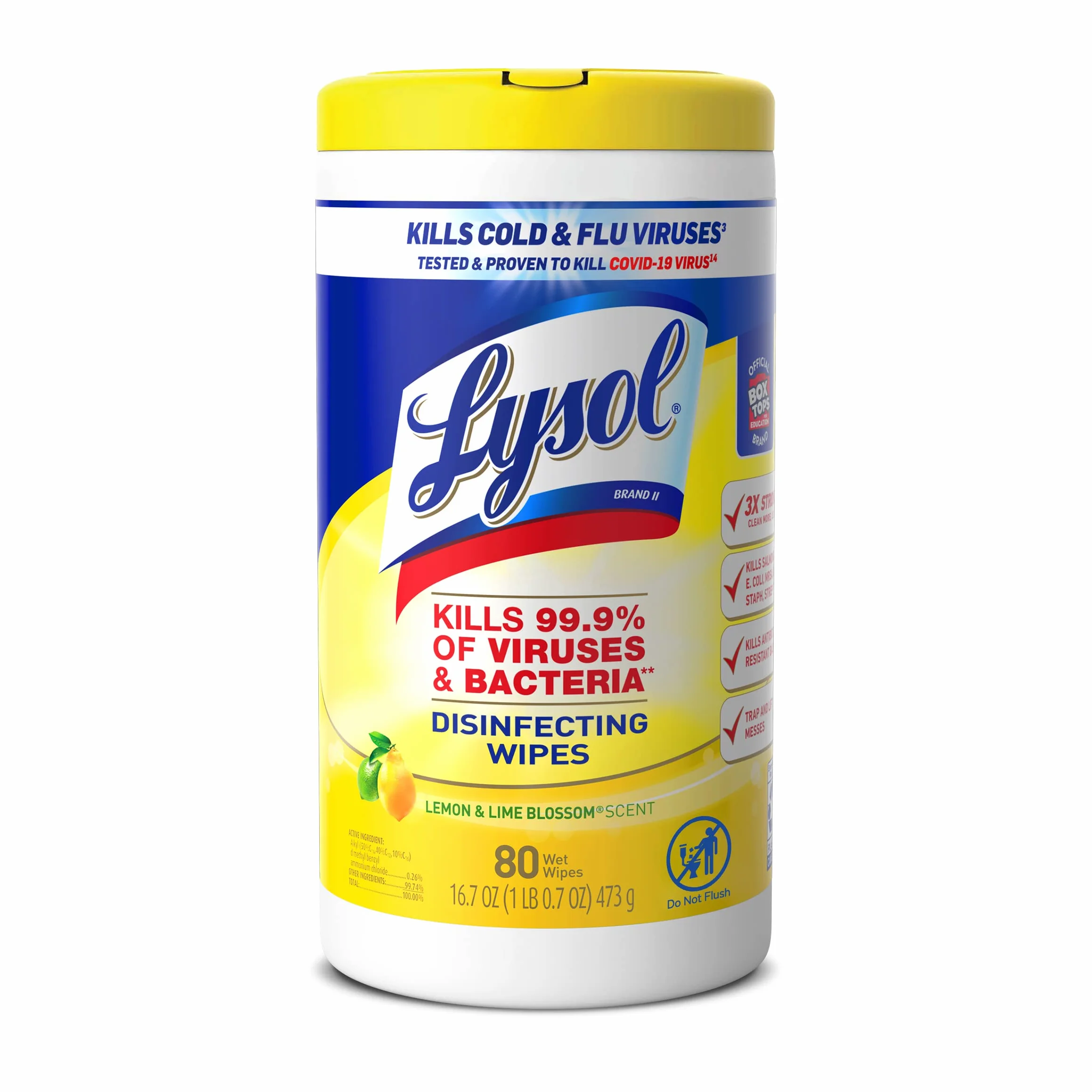 Lysol Disinfecting Wipes, Lemon & Lime Blossom, 80ct