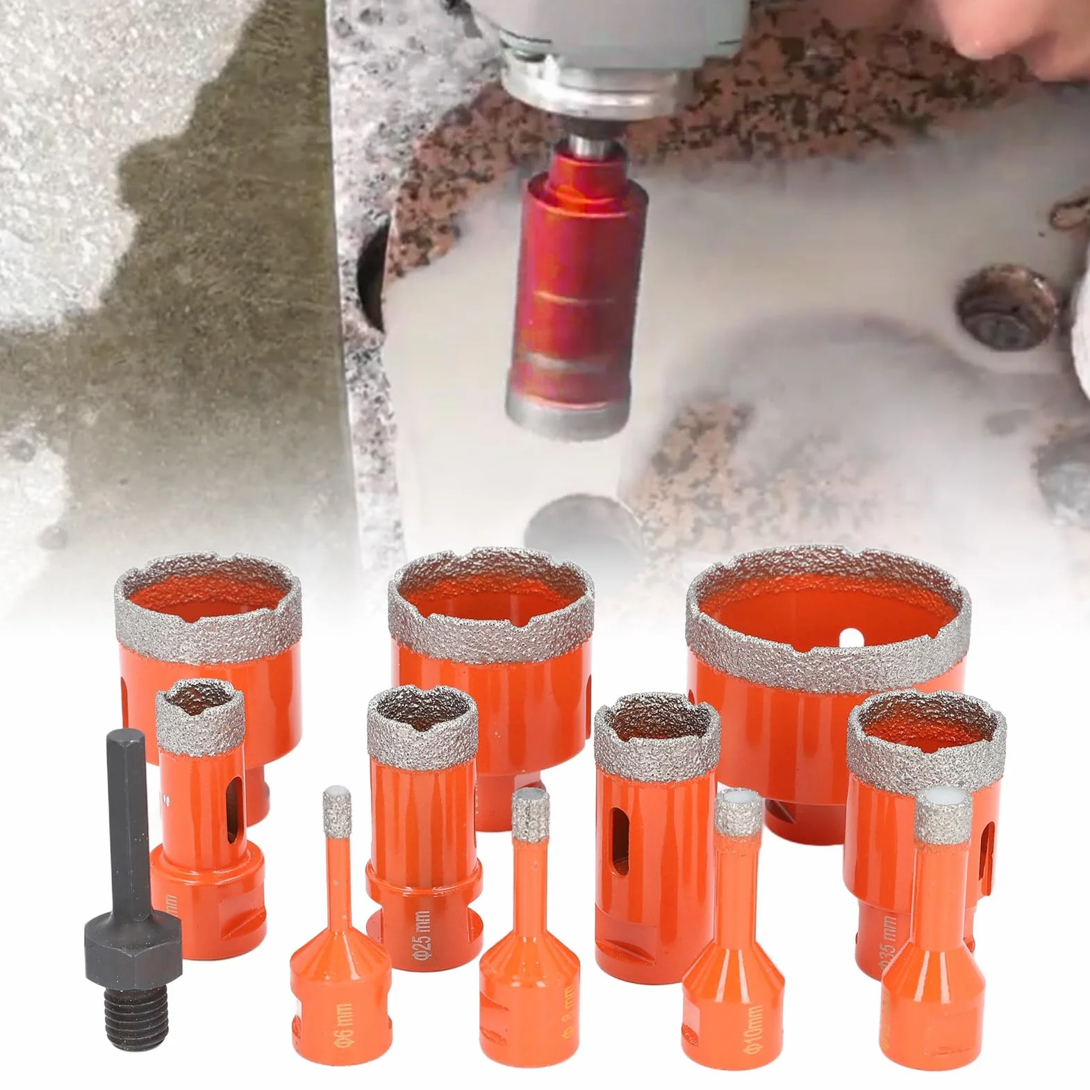 Generic Zestaw Diamentowych Otwornic Wydajne Wiercenie w Ceramicznym Marmurowym Granicie M14 dla Majsterkowiczów Warsztat Entuzjastów 11 Sztuk
