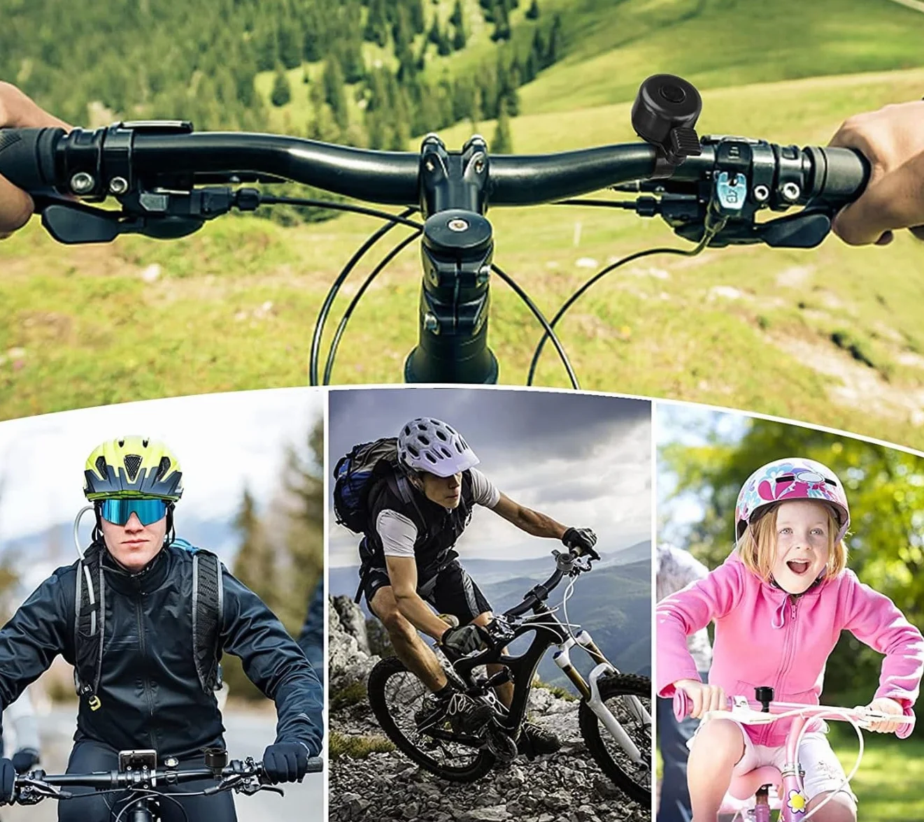 Dzwonek rowerowy MartOm Metalowy, Mechaniczny, Głośny URBAN, Mini dzwonek rowerowy Dzwonek rowerowy Mountainbike Głośny, Wytrzymały MTB Dzwonek rowerowy dla dzieci i dorosłych - Czarny