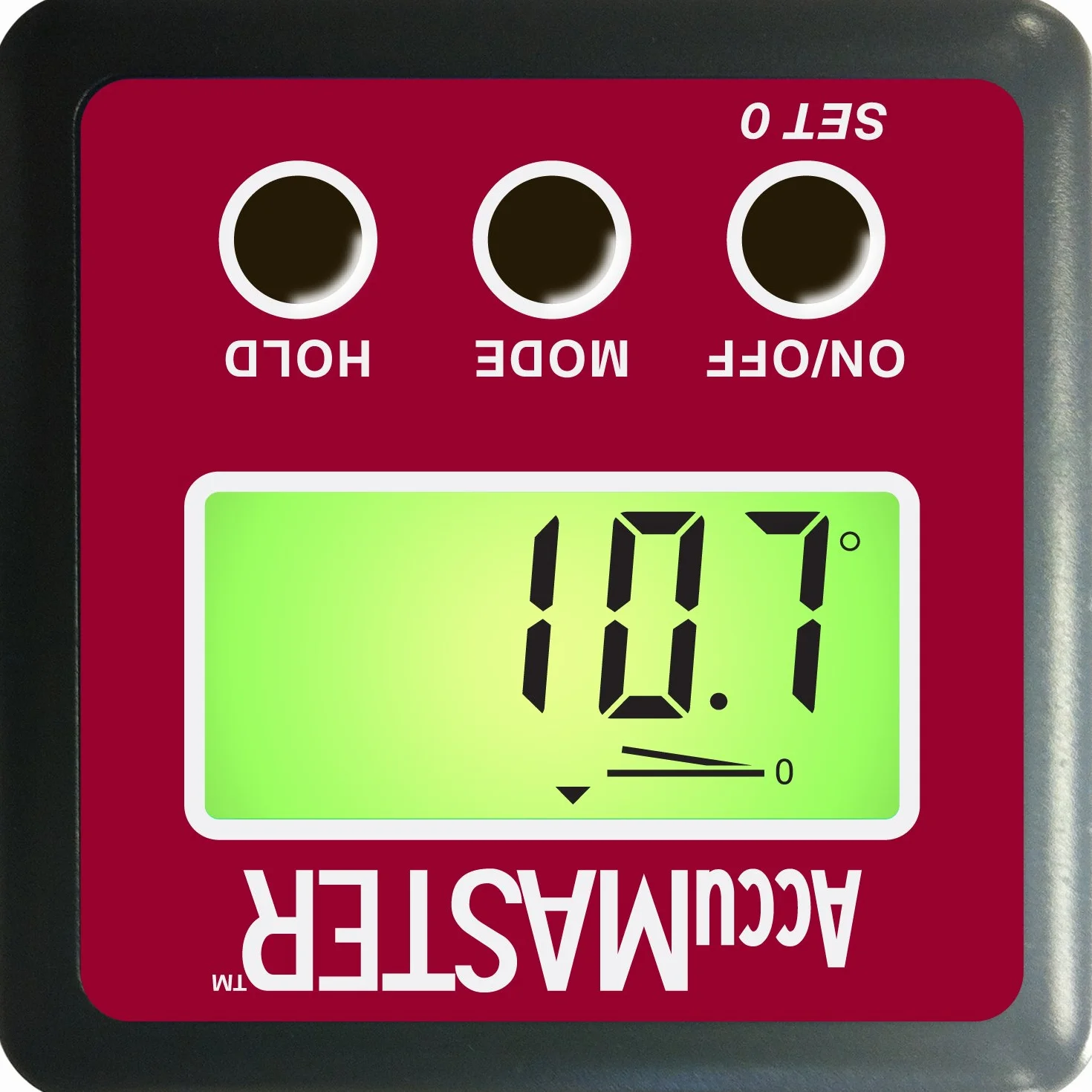 Calculated Industries 7434 AccuMASTER 2" 1 magnetyczny cyfrowy miernik poziomu i kąta, skośny, najnowsza technologia MEM, certyfikowana odporność na kurz i wodę IP54, czerwona cegła, bordowy