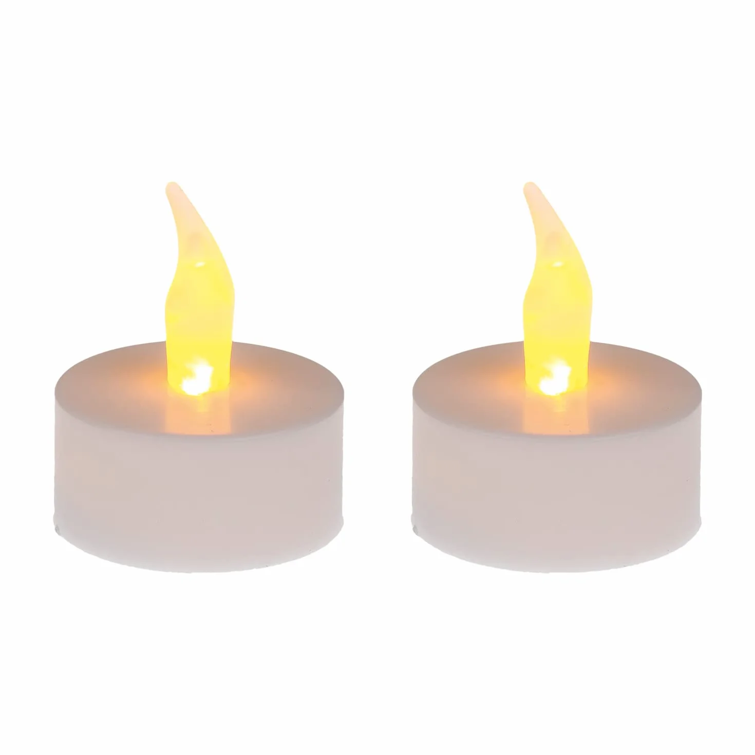 Idena 408982 - LED tea lights, 2 sztuki, elektryczne świeczki z migoczącym światłem, baterie w zestawie, dekoracja na ślub, przyjęcie, Boże Narodzenie, Wielkanoc, jako światło nastrojowe