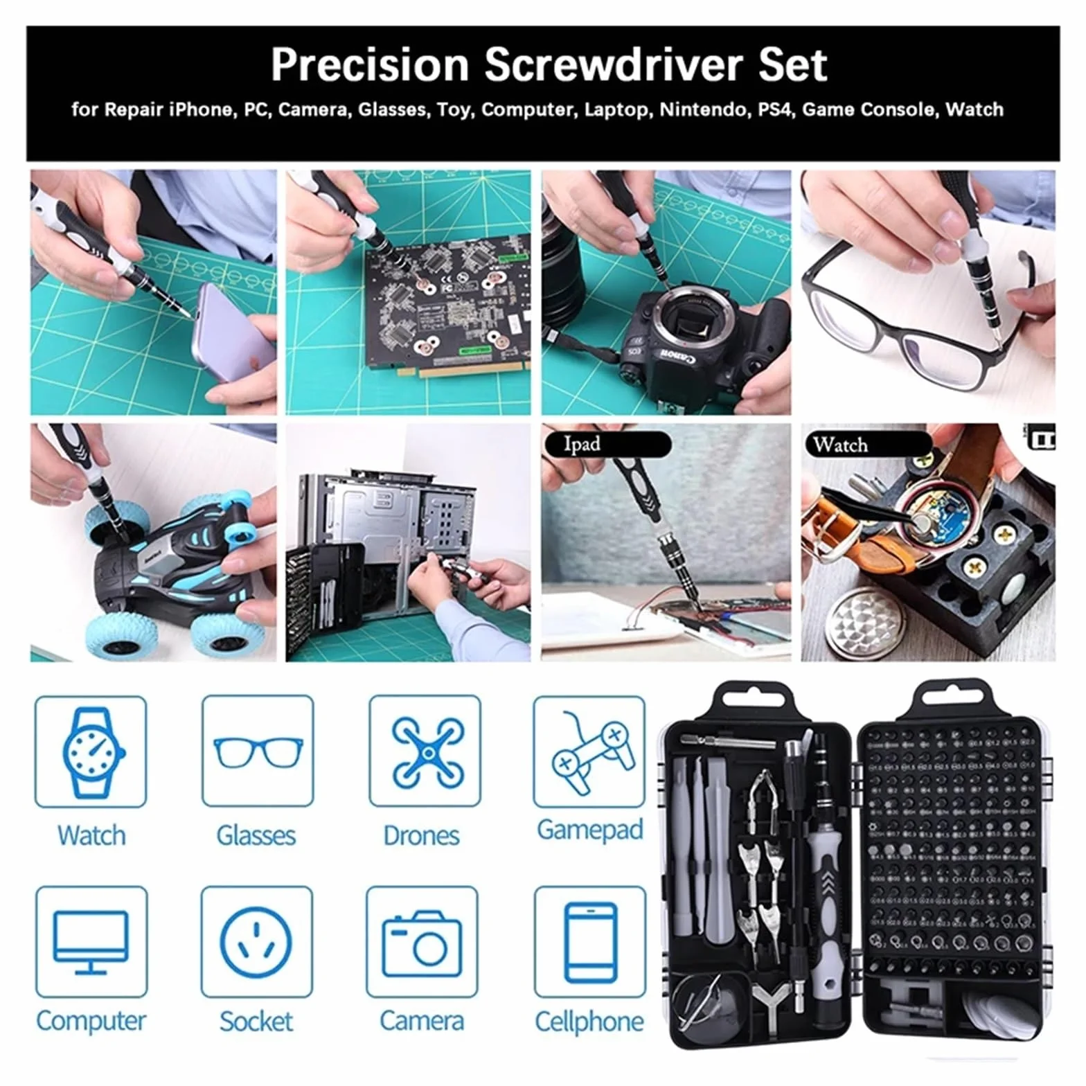 Zestaw Precyzyjnych Śrubokrętów 135 W 1 S2 Zestaw Narzędzi Do Naprawy Elektroniki Magnetycznej Micro Do Komputera PC Laptop Telefon Mac Wydajne I Praktyczne(135 in 1 Purple)