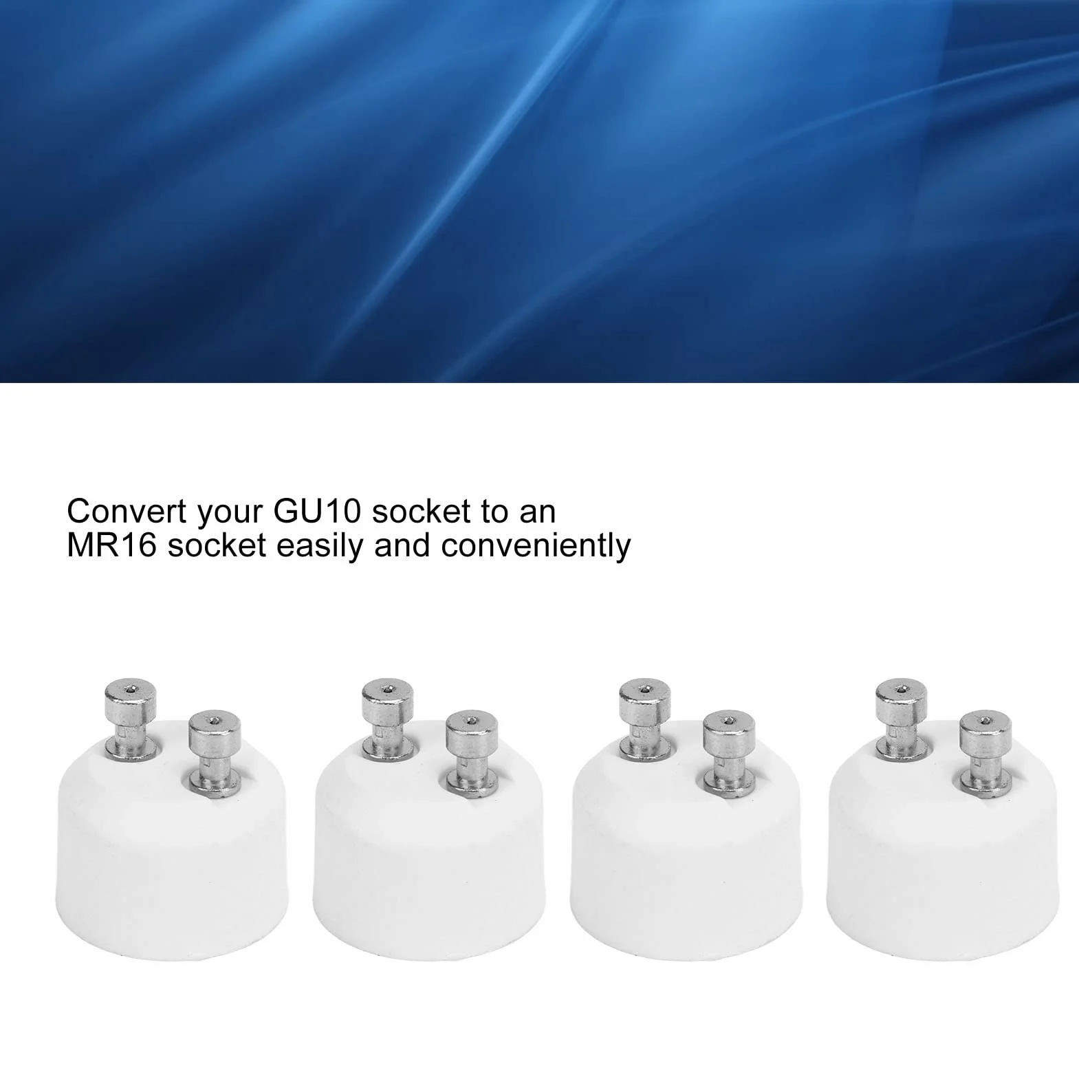 Alomejor 4 szt. GU10 na MR16 adapter cokołu odporna na wysokie temperatury oprawka lampy konwerter do lampy halogenowej LED