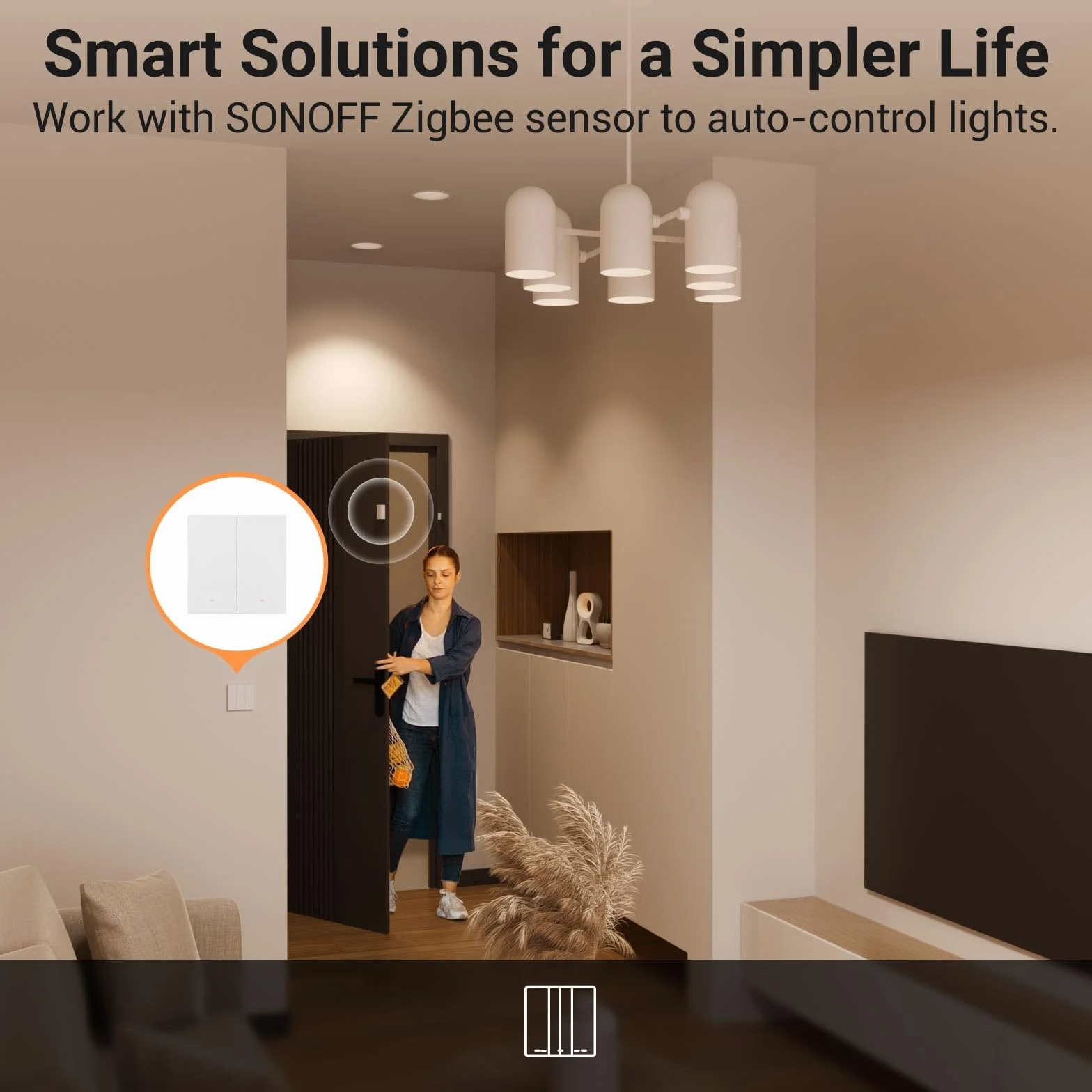 SONOFF Smart Light Switch, Wymaga SONOFF Zigbee Hub, Smart Switch, Bez Zera lub z Zerem, APP Remote Control, Zigbee Switch ZBM5 86-Type, 2-klawiszowy