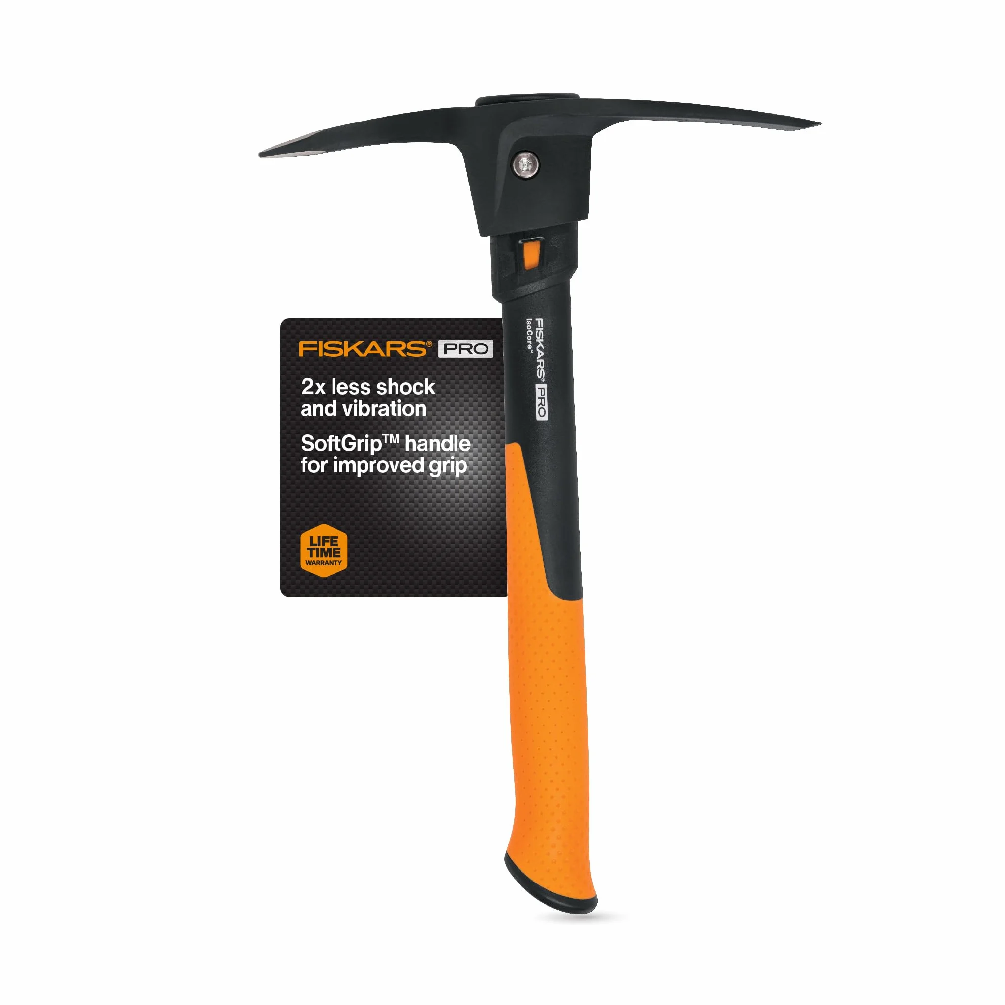 Fiskars 751220-1001 Pro IsoCore motyka/kilof, 0,7 kg, pomarańczowa/czarna