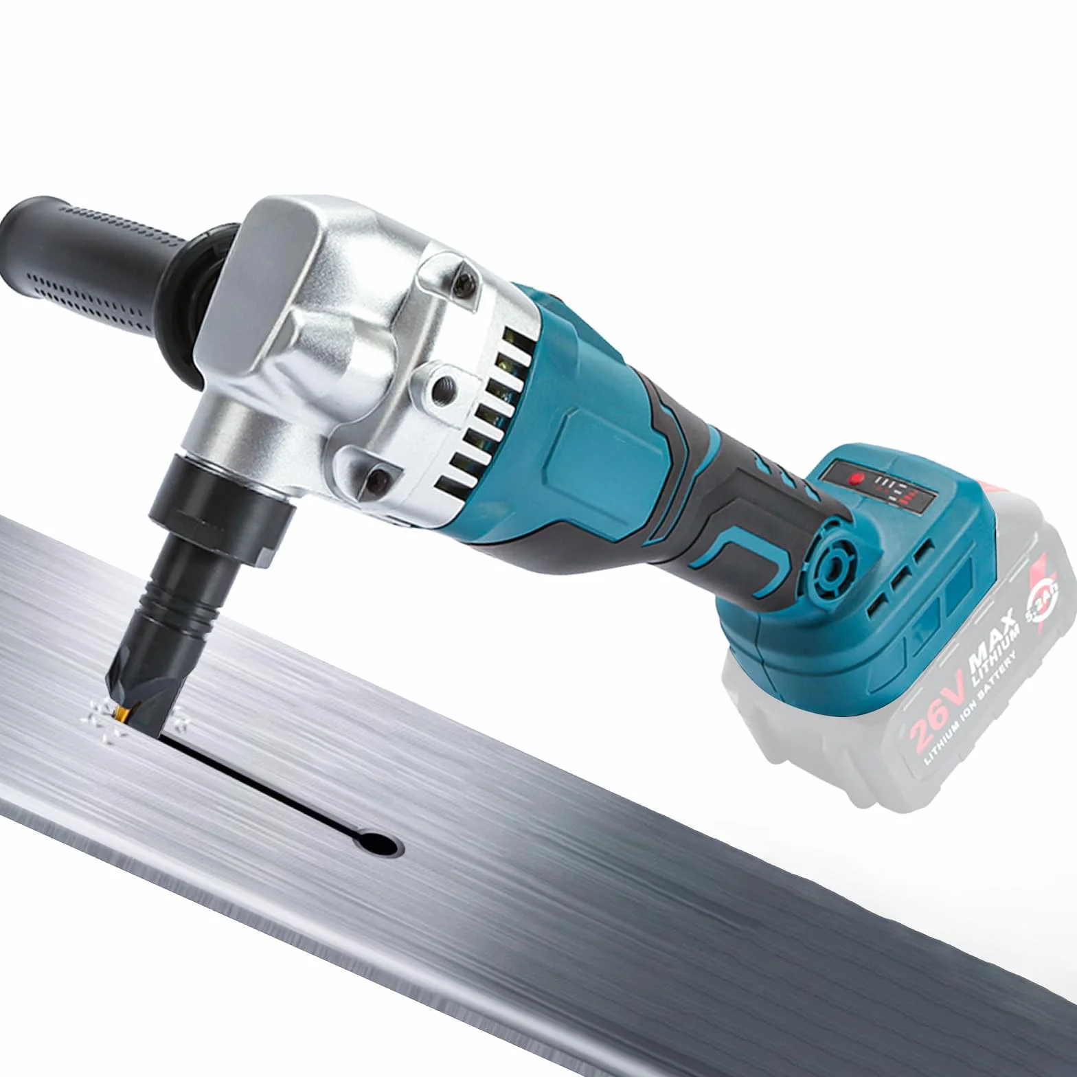 Zbierak do blachy, kompatybilny z Makita 18 V – bezprzewodowy nibbler do blachy, z obrotową głowicą o 360° i regulowanymi 3 prędkościami, wyposażony w bezszczotkowy silnik do stali nierdzewnej i