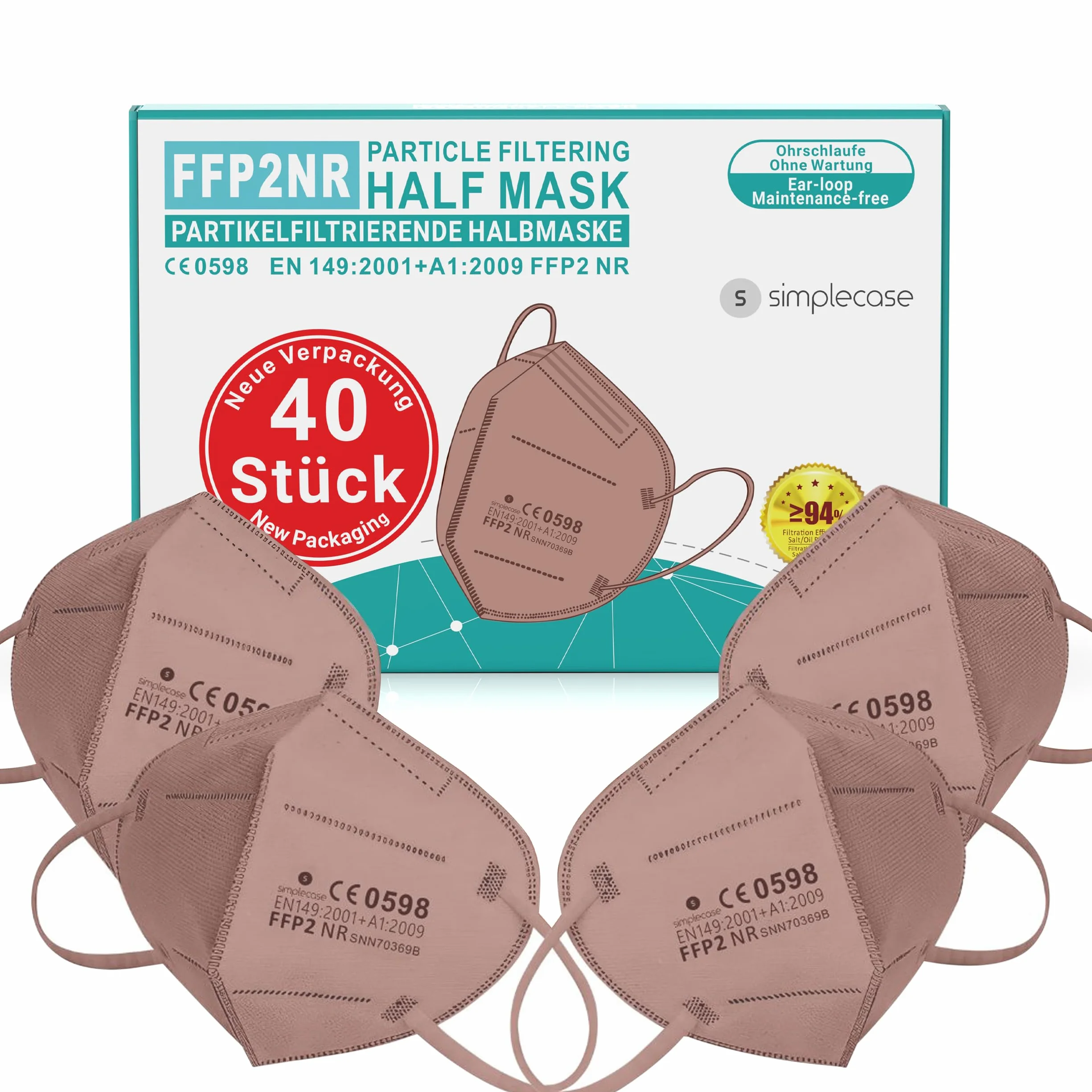Maska FFP2 40 sztuk CE2834/0598 certyfikat CE