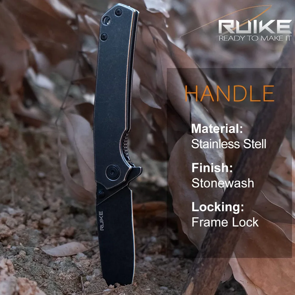 RUIKE Unisex Adult czarny P801-SB Framelock, mały