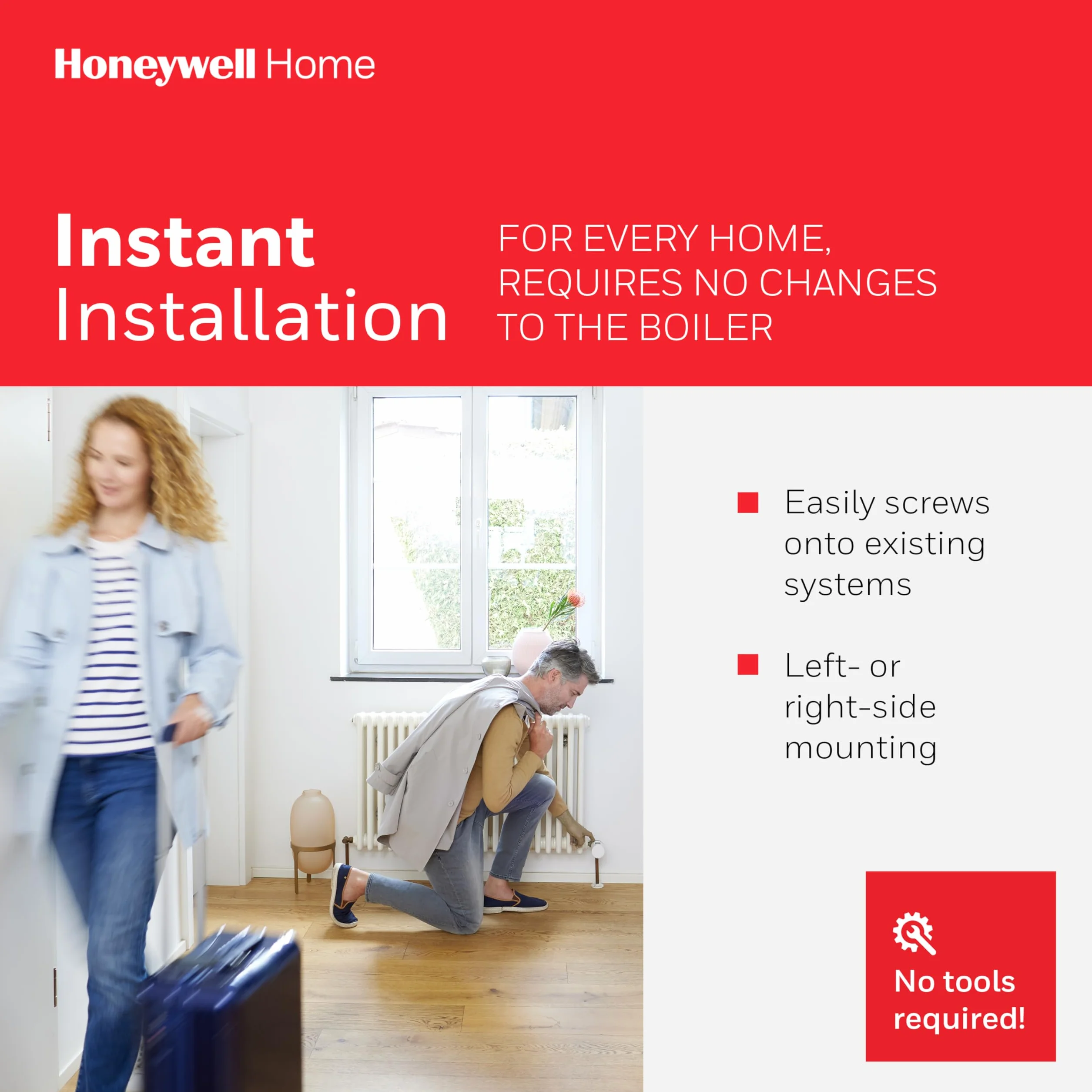 Honeywell Home Inteligentna i programowalna głowica grzejnika elektronicznego, zestaw 2 szt