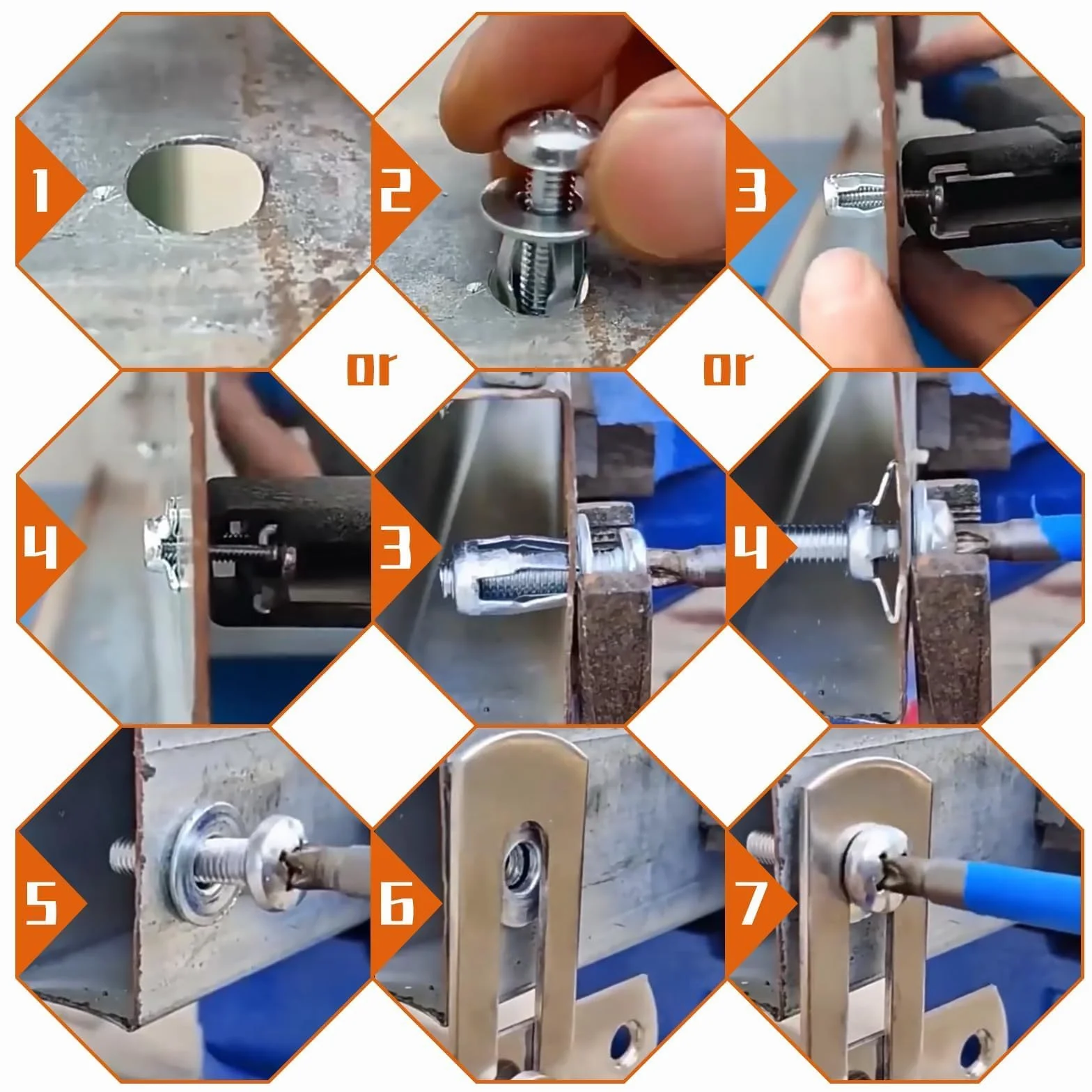 Mbsomnus Metalowa kotwa M5 x 25, 15 sztuk, do cienkich ścian, pustych drzwi, blacha żelazna, 15 sztuk