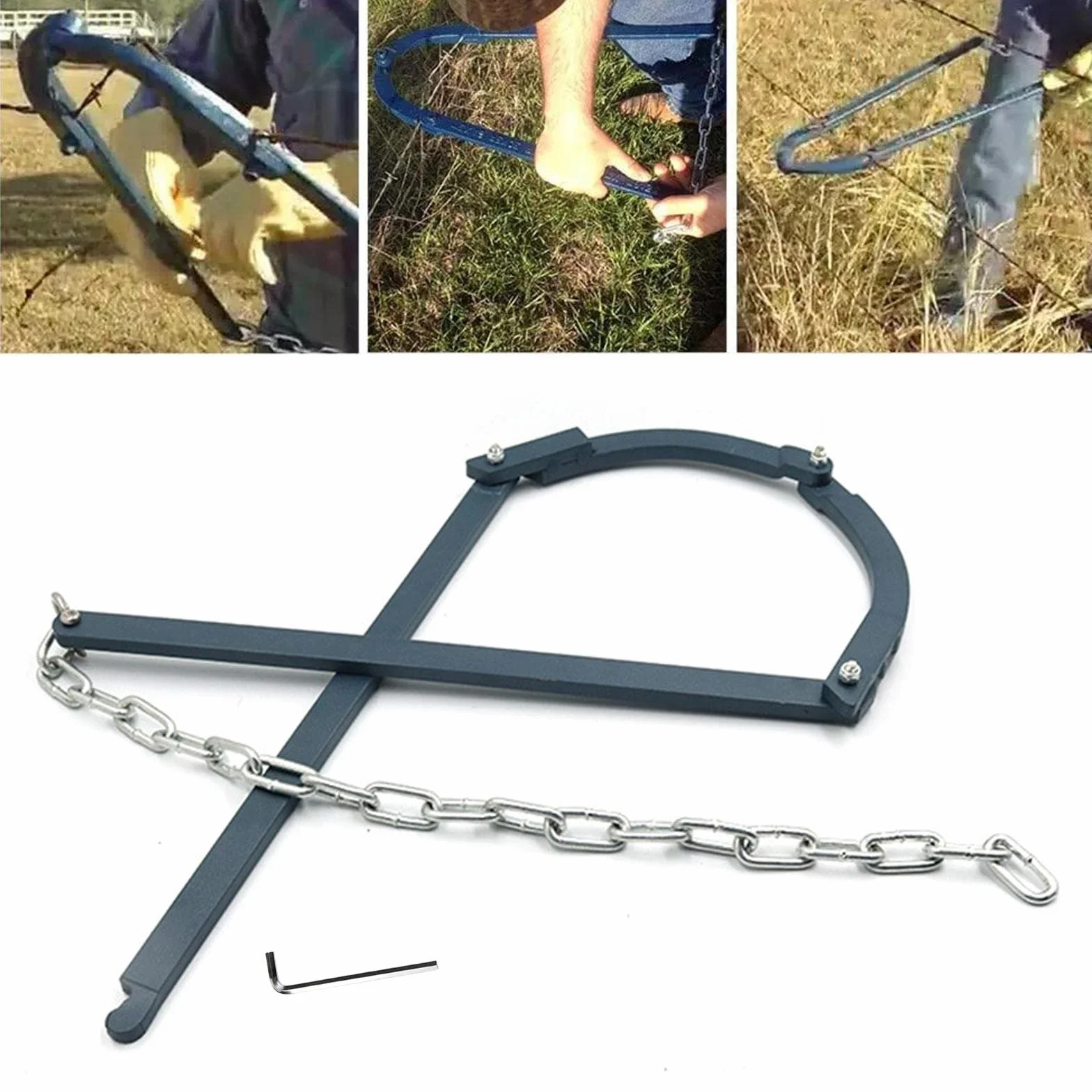 Texas Fence Fixer - profesjonalny napinacz do drutu kolczastego, trwałe żelazne narzędzie ogrodowe, odporne na korozję, antykorozyjne do szybkich napraw ogrodzeń, ciemnozielony - jeden rozmiar