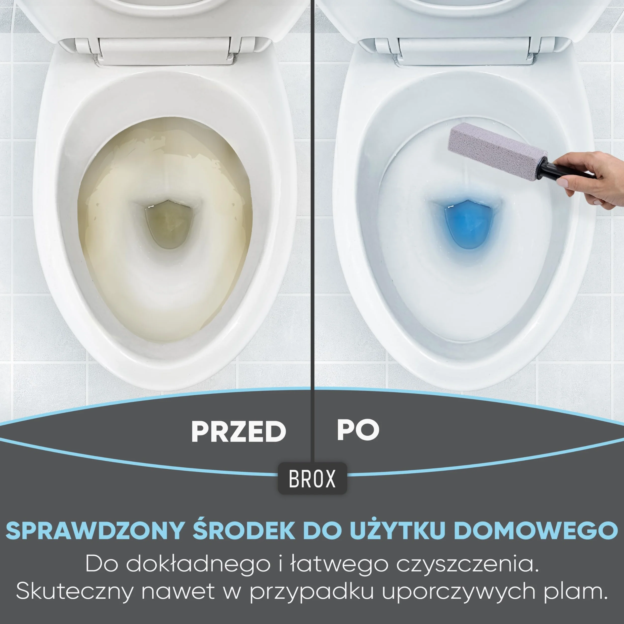 BROX® Bimsstein WC 3 sztuki – Środek do czyszczenia toalet przy uporczywym kamieniu moczowym i osadzie wapiennym – Kamień pumeksowy do toalety – Kamień do skutecznego czyszczenia