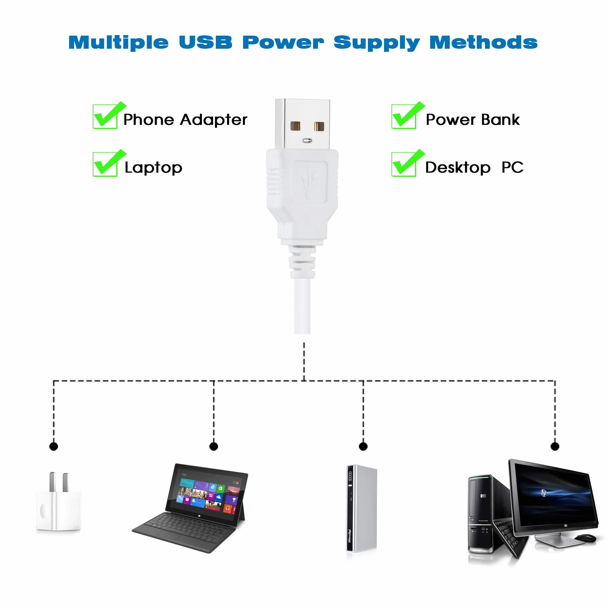 Aourow Zestaw Oświetlenia Lustrzanego LED w Style Hollywood z Przełącznikiem i 10 Ściemnianymi Żarówkami,Lampka do Makijażu z Kablem USB z 5 Trybami Kolorów i 6 Jasnością (Bez Lustra i Ladowarki USB)