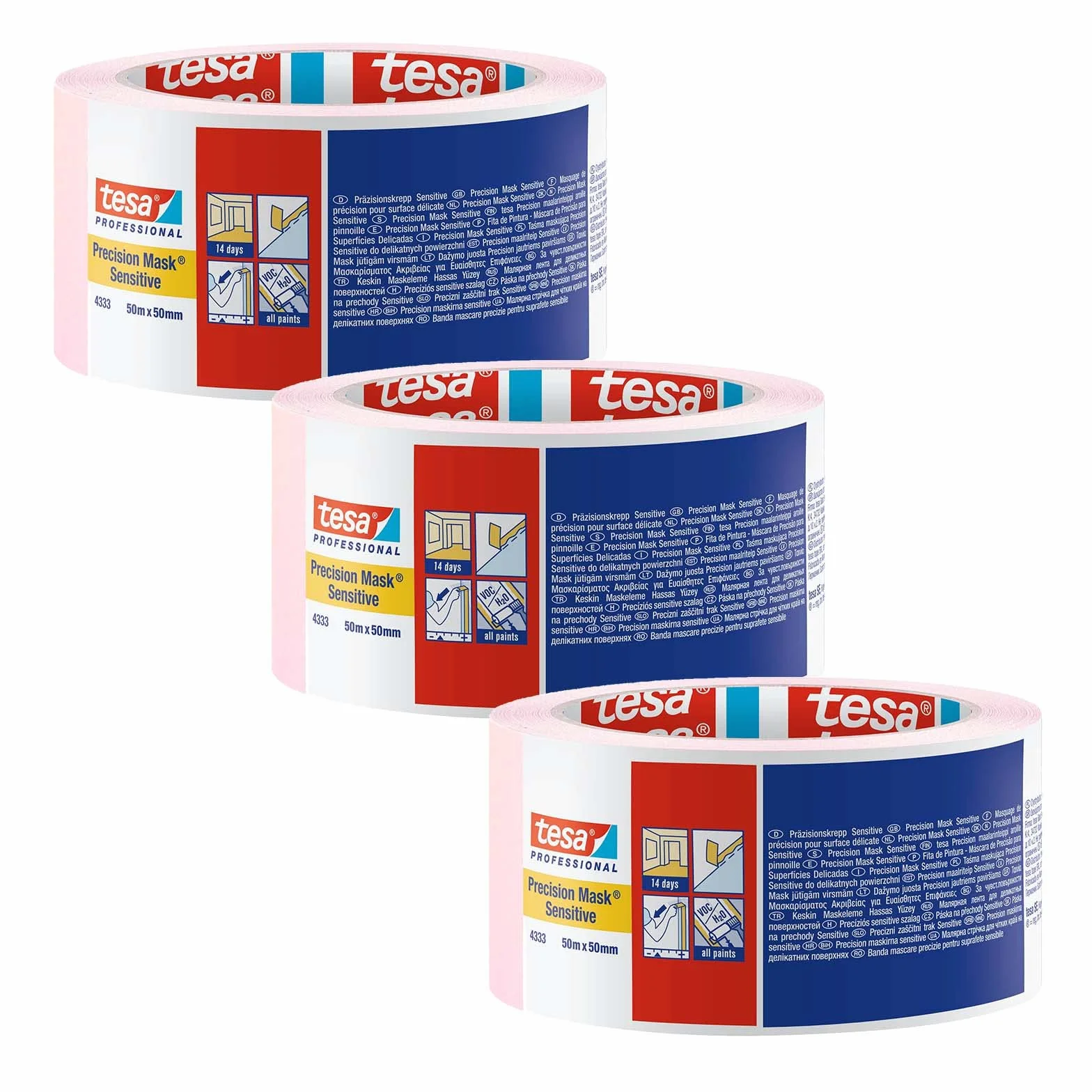 Tesa 4333-00021-02 Taśma Klejąca, Różowy, 50 m x 50 mm