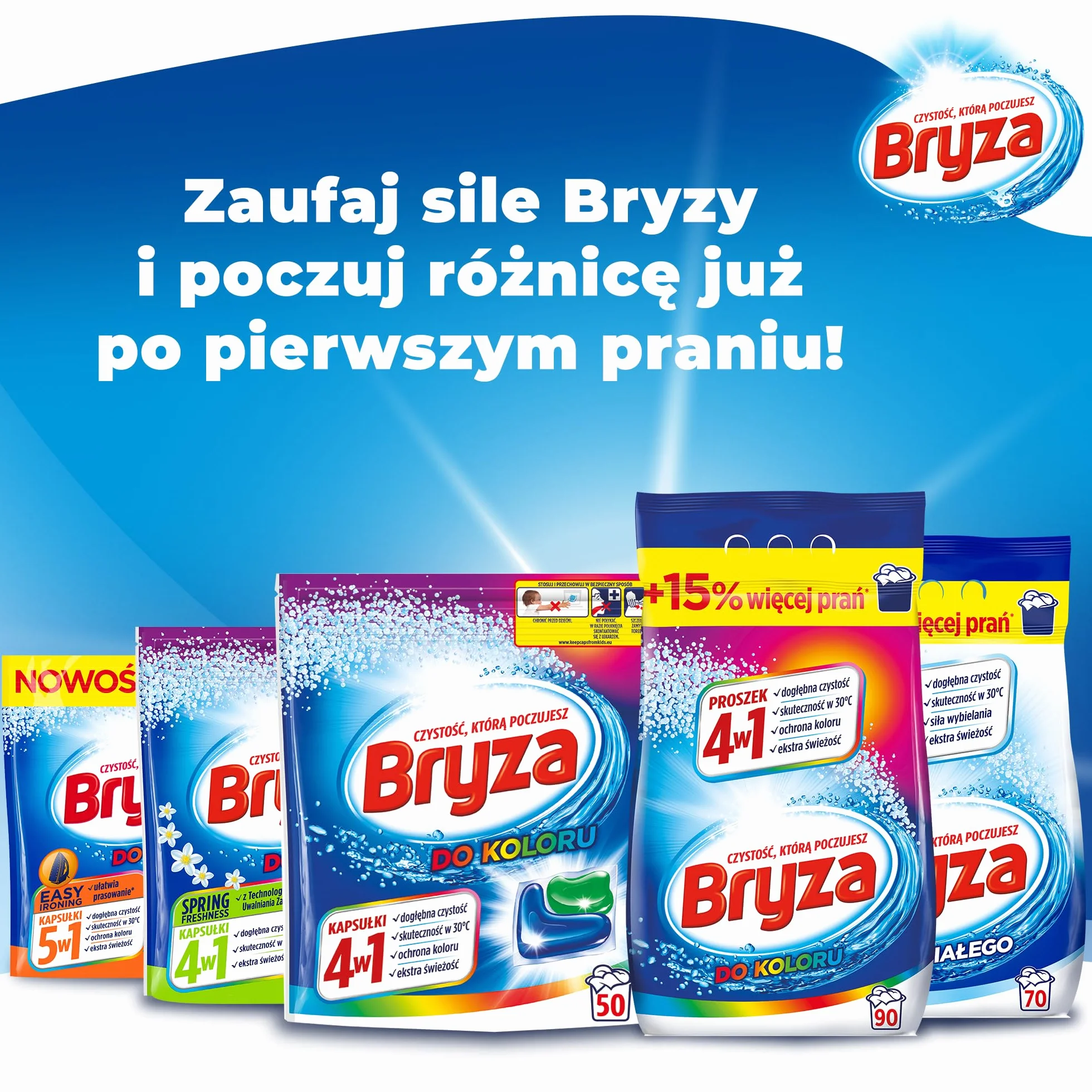 Bryza 3166267 Kapsułki Do Prania, 50 Sztuk