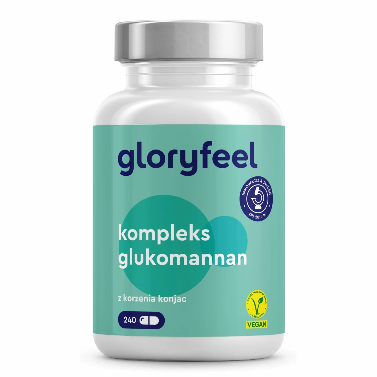 Glukomannan 4000 mg 240 kapsułek z niacyną i chromem Korzeń Konjac odchudzanie wegańskie