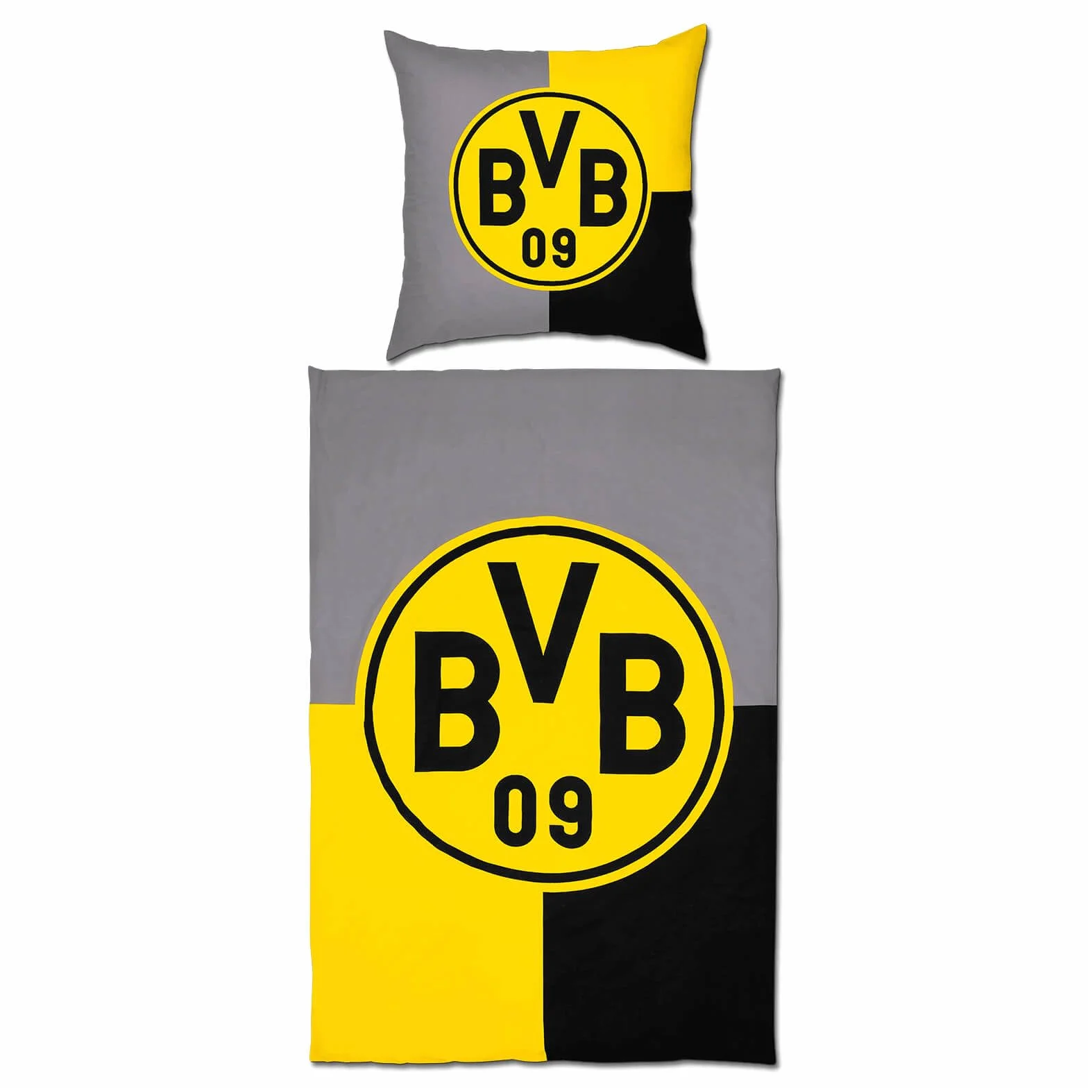 Borussia Dortmund Unisex – dwustronna pościel BVB dla dorosłych czarno-żółta 135 x 200 cm, wielokolorowa