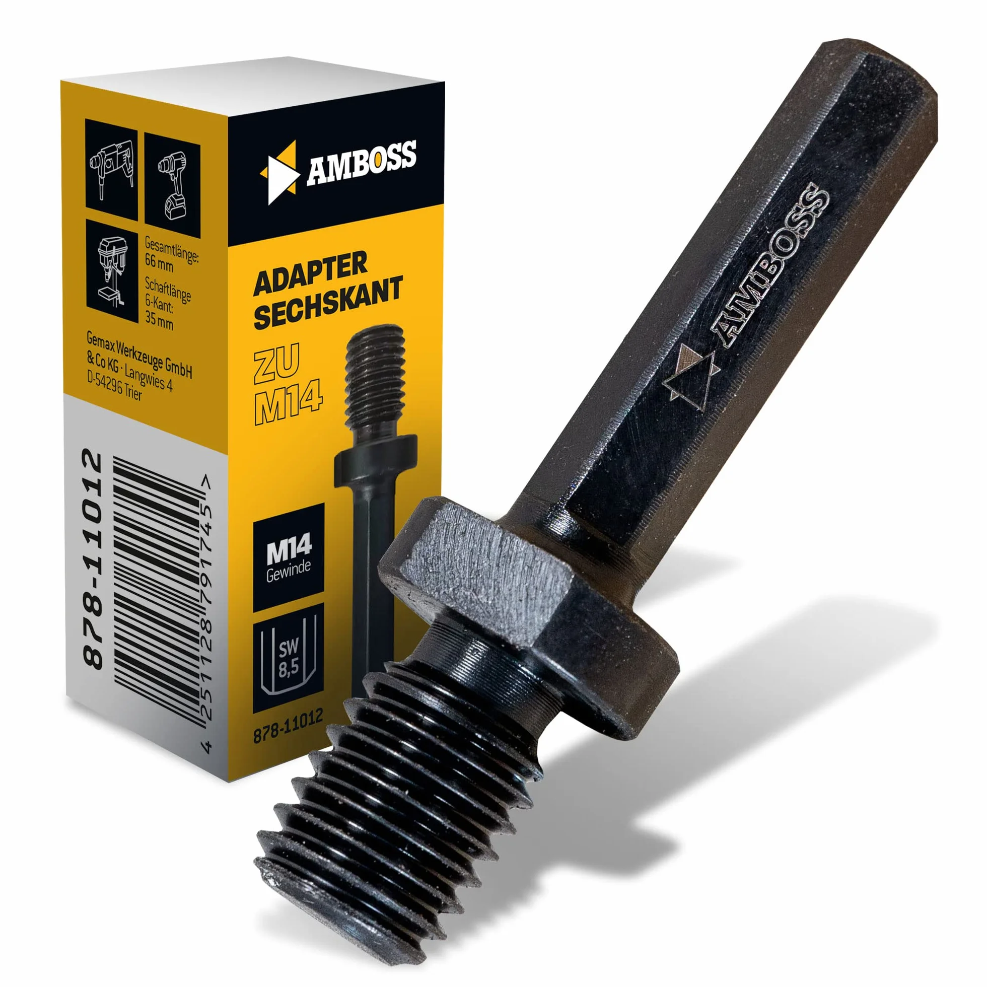 Amboss Werkzeuge Adapter 6-kątny na gwint M14 / szlifierka kątowa korony wiertnicze, talerze podporowe, szczotki druciane z wiertarką / diamentowe wiertło do płytek na sześciokątnym