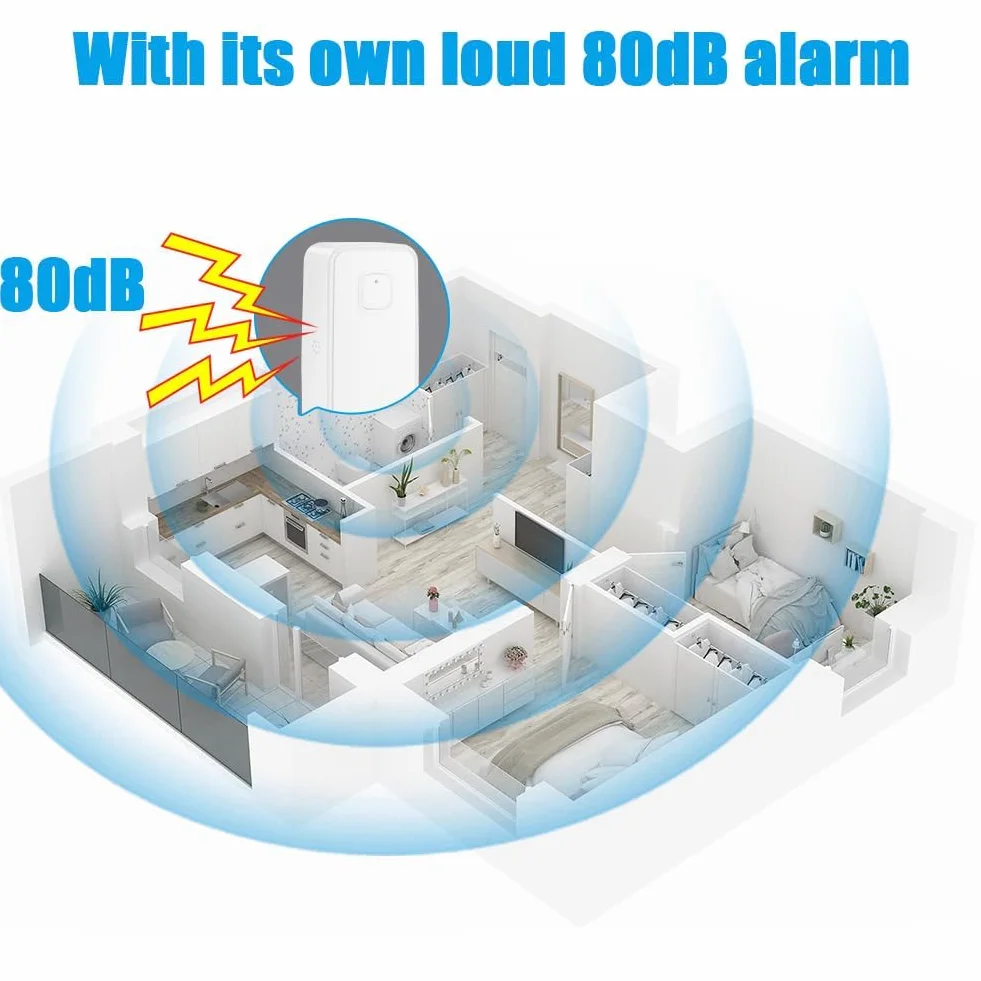 Flintronic Detektor wycieku wody Wi-Fi, inteligentny czujnik wycieku wody, alarm wody 80 dB z kablem wykrywającym 1 m, zdalne monitorowanie aplikacji, zasilanie baterią AAA, do kuchni, piwnicy,