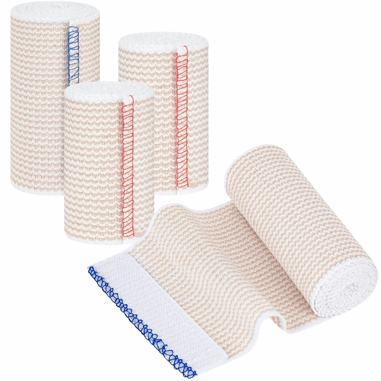 Bandaż elastyczny Premium, 4 rolki, 7,5 cm x 4,5 m + 10 cm x 4,5 m, na wsparcie kostki, ramion i nóg