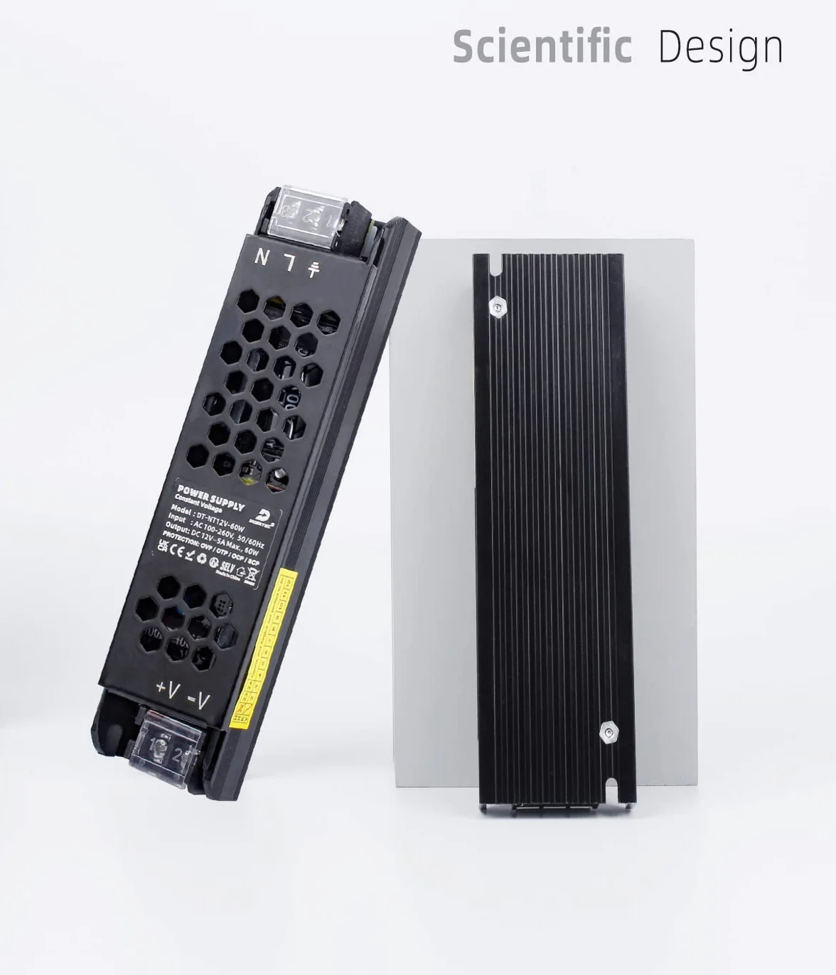 DUSKTEC Transformator LED 12 V sterownik 60 W, zasilacz kierowcy 5 A, zasilacz prądu stałego niskiego napięcia, konwerter 220 V AC na DC do taśm świetlnych LED MR16 G4 CCTV