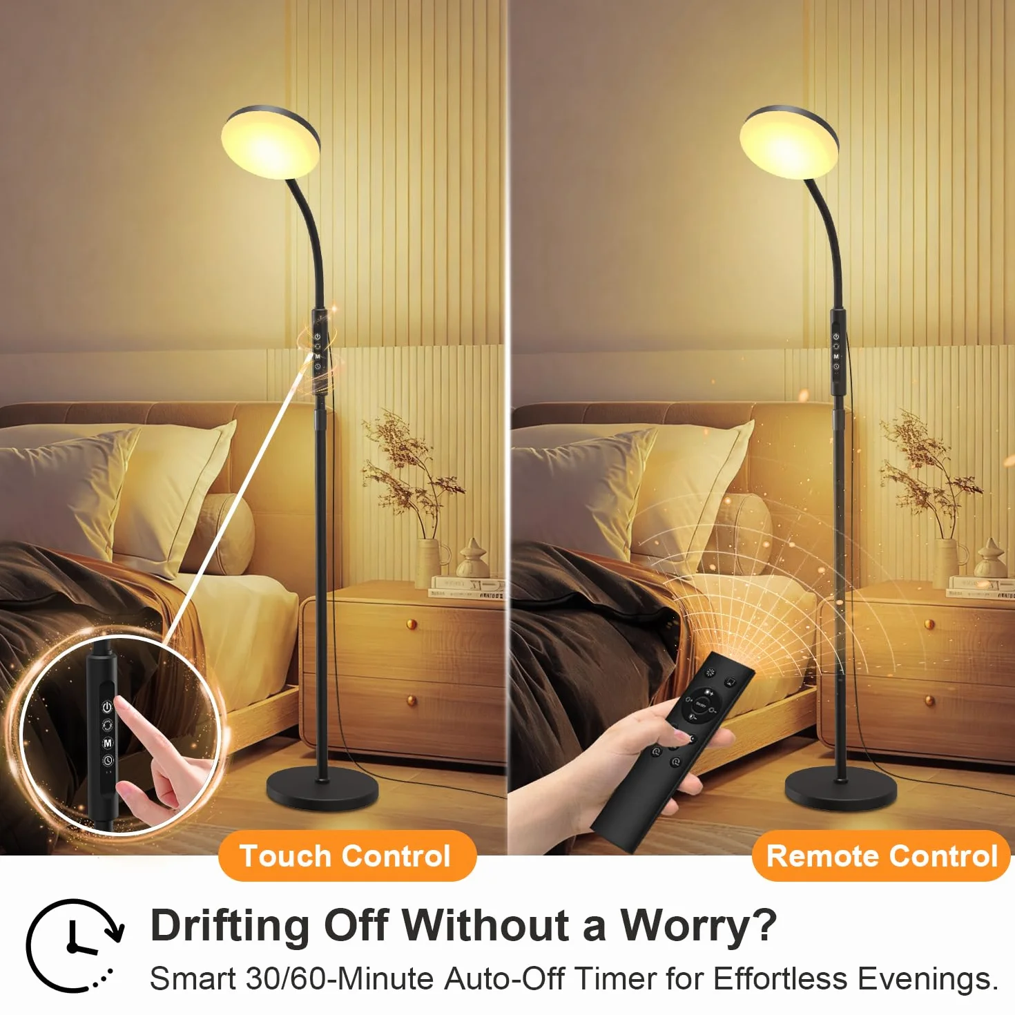 Lampa Podłogowa i Biurkowa 20 000 Lux - Regulowana Wysokość, 5 Kolorów Światła, 10 Poziomów Jasności, Timer, Stabilna Podstawa - Lampa Dzienna do Sypialni, Salonu, Biura