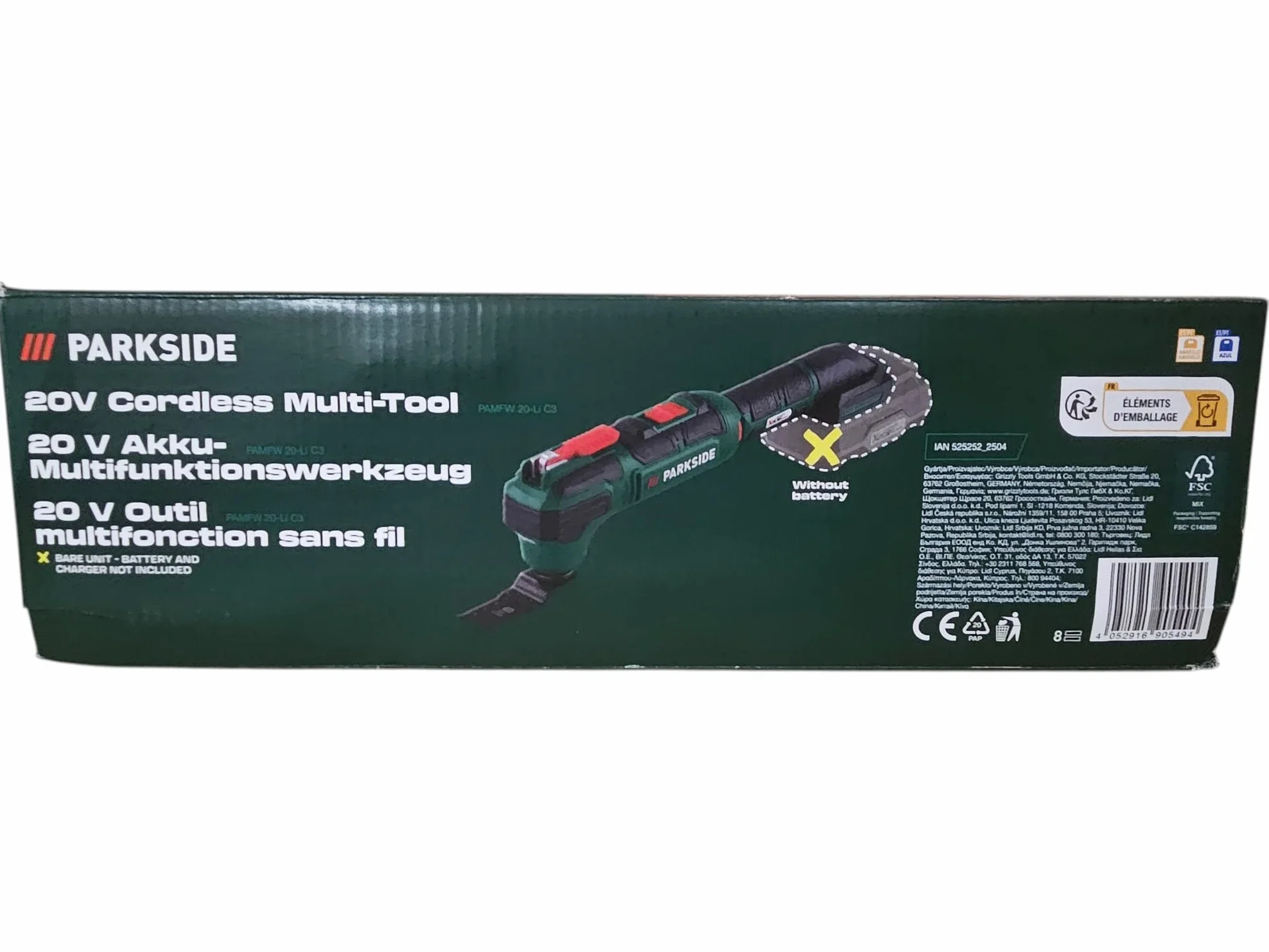 PARKSIDE PAMFW 20-Li narzędzie wielofunkcyjne 20 V kompatybilne z Bosch Starlock Multimaster